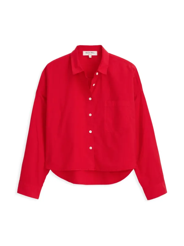 Cropped Jo Shirt in Cotton Poplin sold by Alex Mill