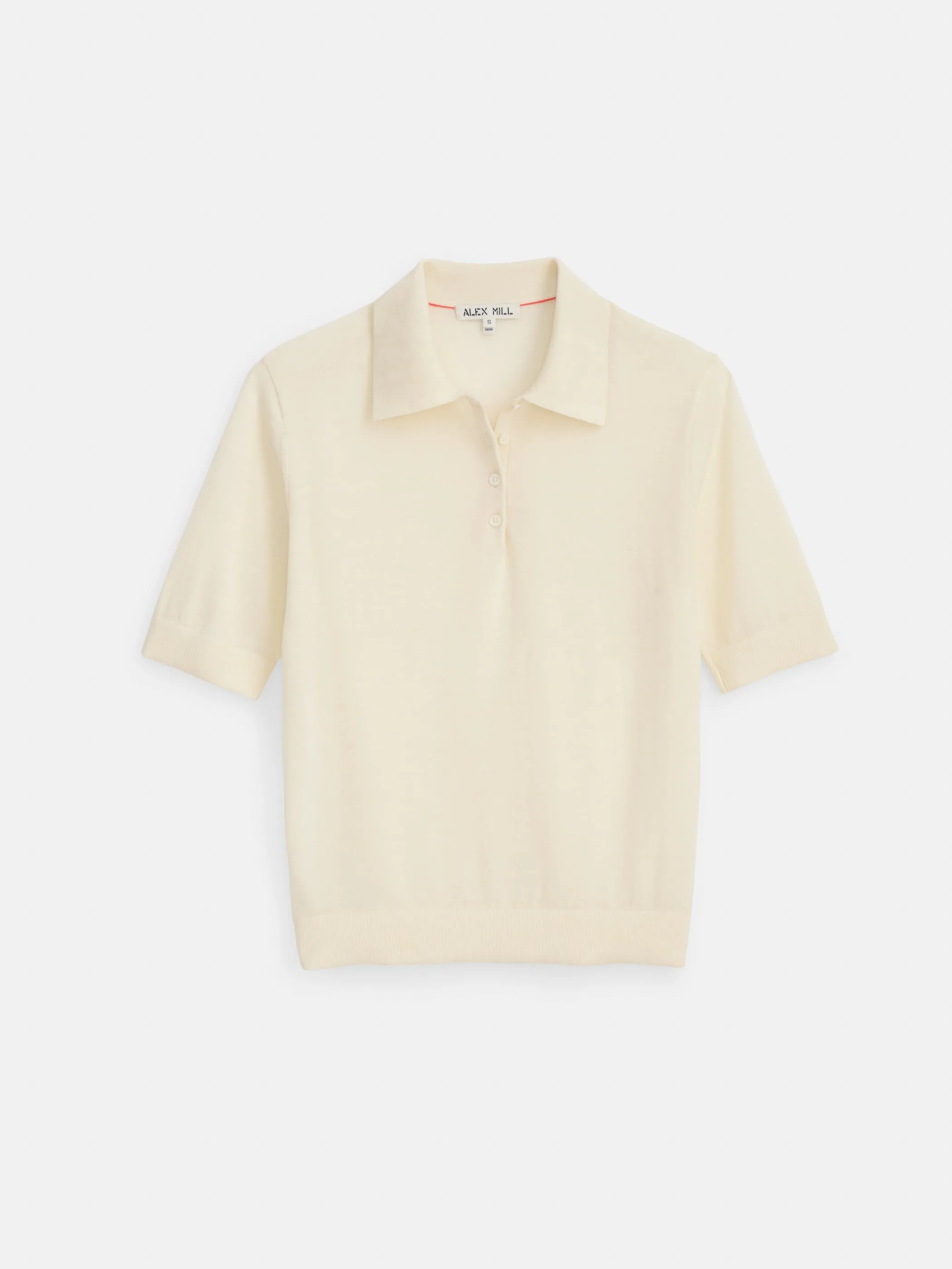 Ava Short Sleeve Polo in Extrafine Merino Wool sold by Alex Mill