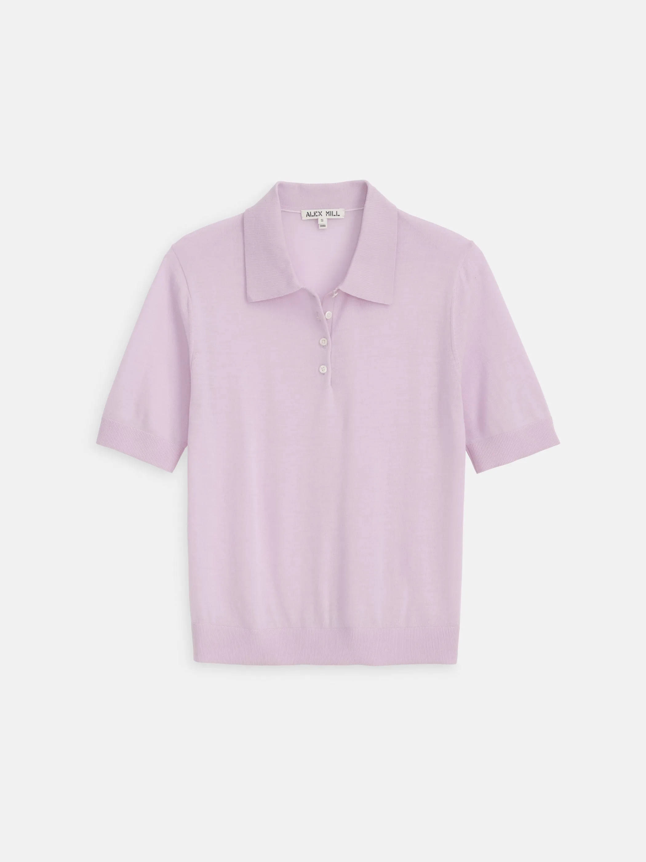 Ava Short Sleeve Polo in Extrafine Merino Wool sold by Alex Mill