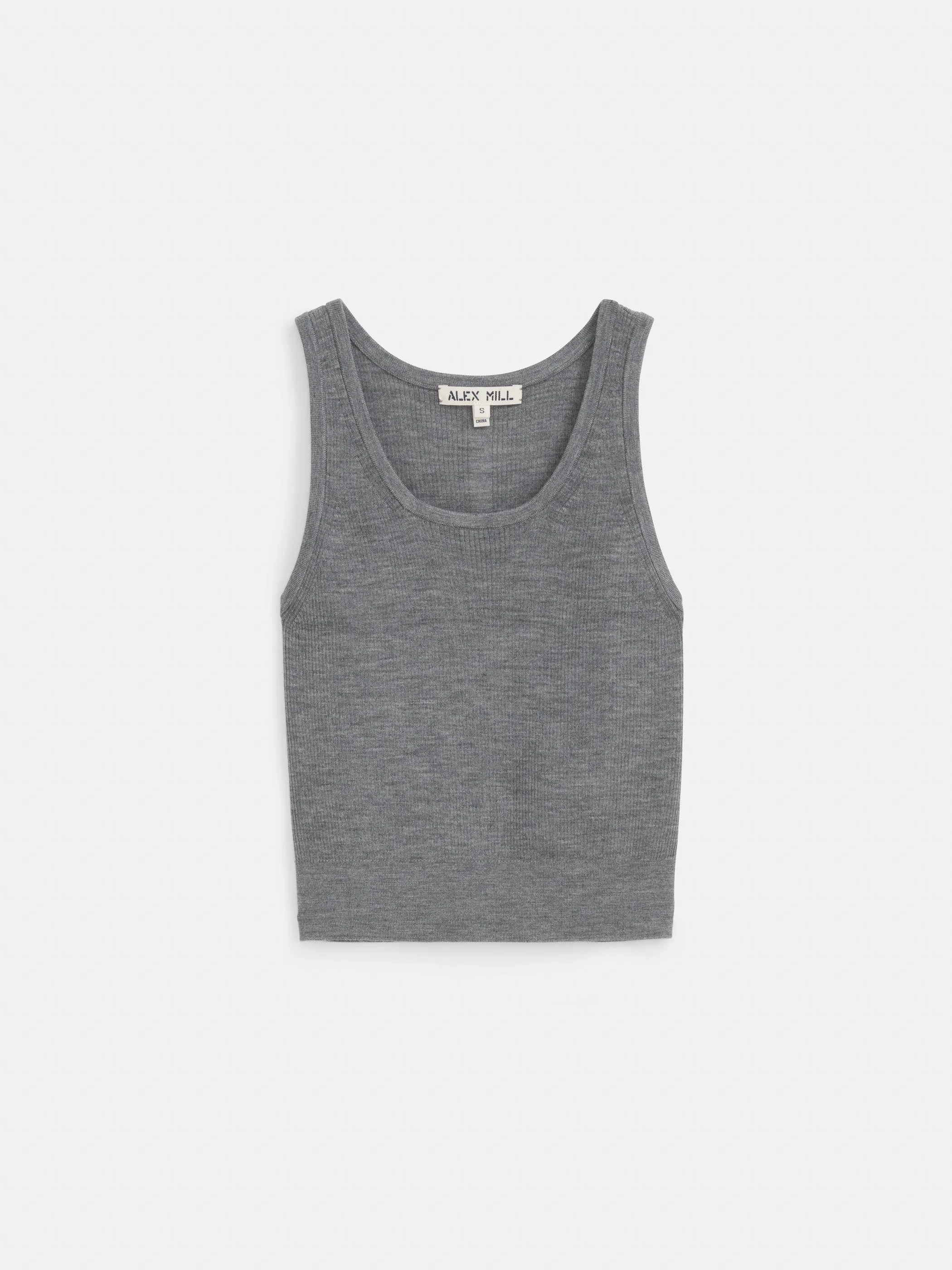 Ava Cropped Tank in Extrafine Merino Wool sold by Alex Mill
