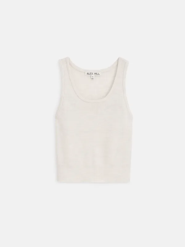 Ava Cropped Tank in Extrafine Merino Wool sold by Alex Mill