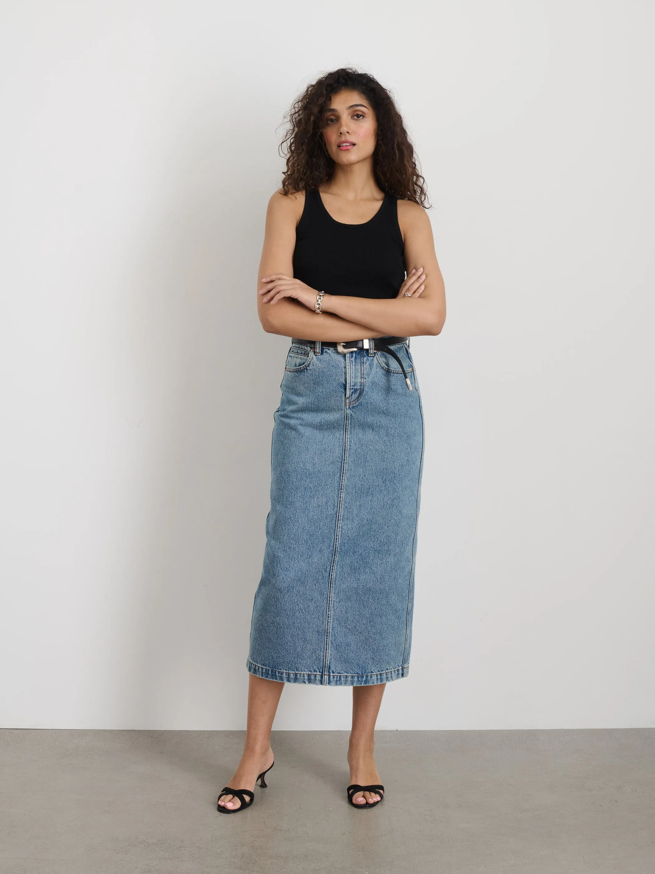 Ava Cropped Tank in Extrafine Merino Wool sold by Alex Mill product image thumbnail 4