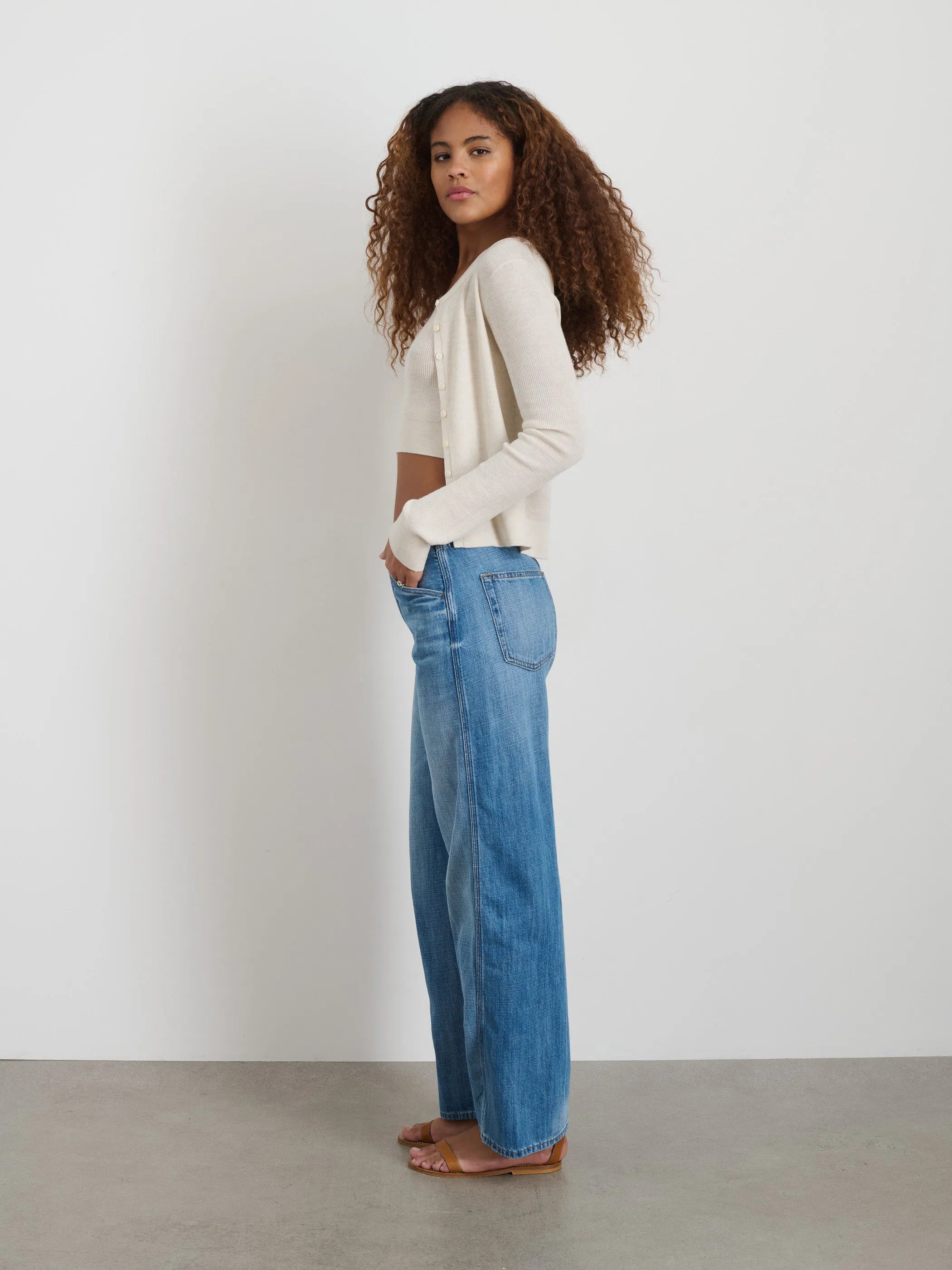 Ava Cardigan in Extrafine Merino Wool sold by Alex Mill product image thumbnail 4