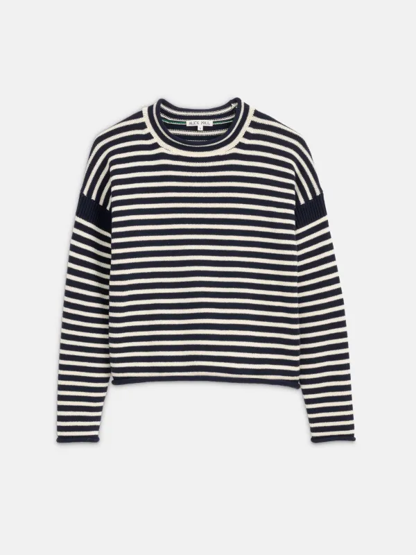 Mariner Striped Rollneck Sweater in Cotton sold by Alex Mill