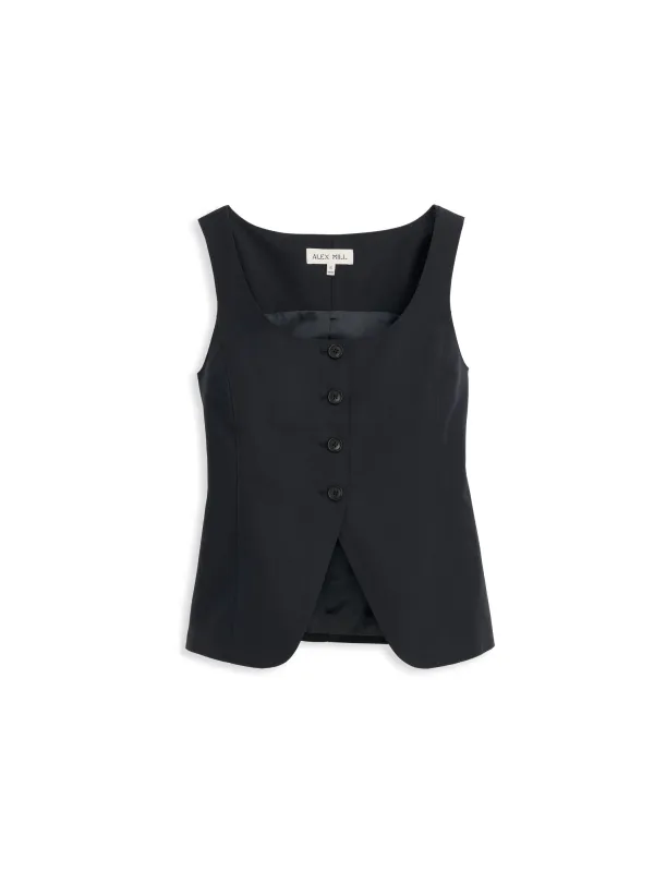Soho Scoop Vest In Linen Cotton sold by Alex Mill