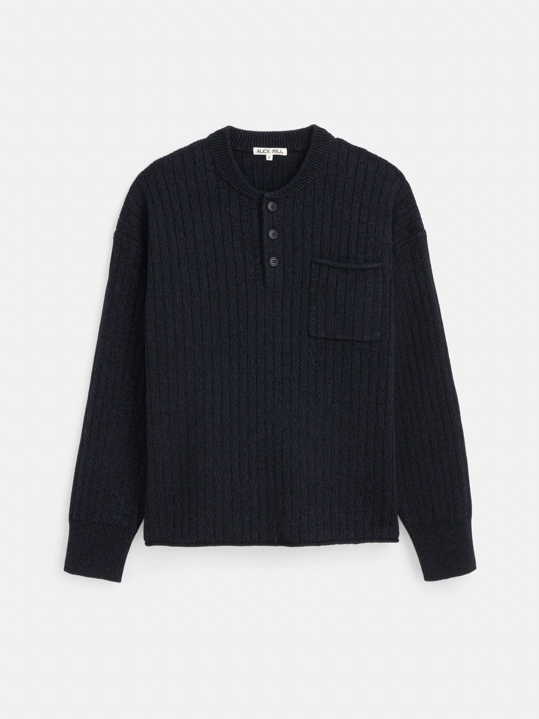 Sawyer Ribbed Henley Sweater sold by Alex Mill