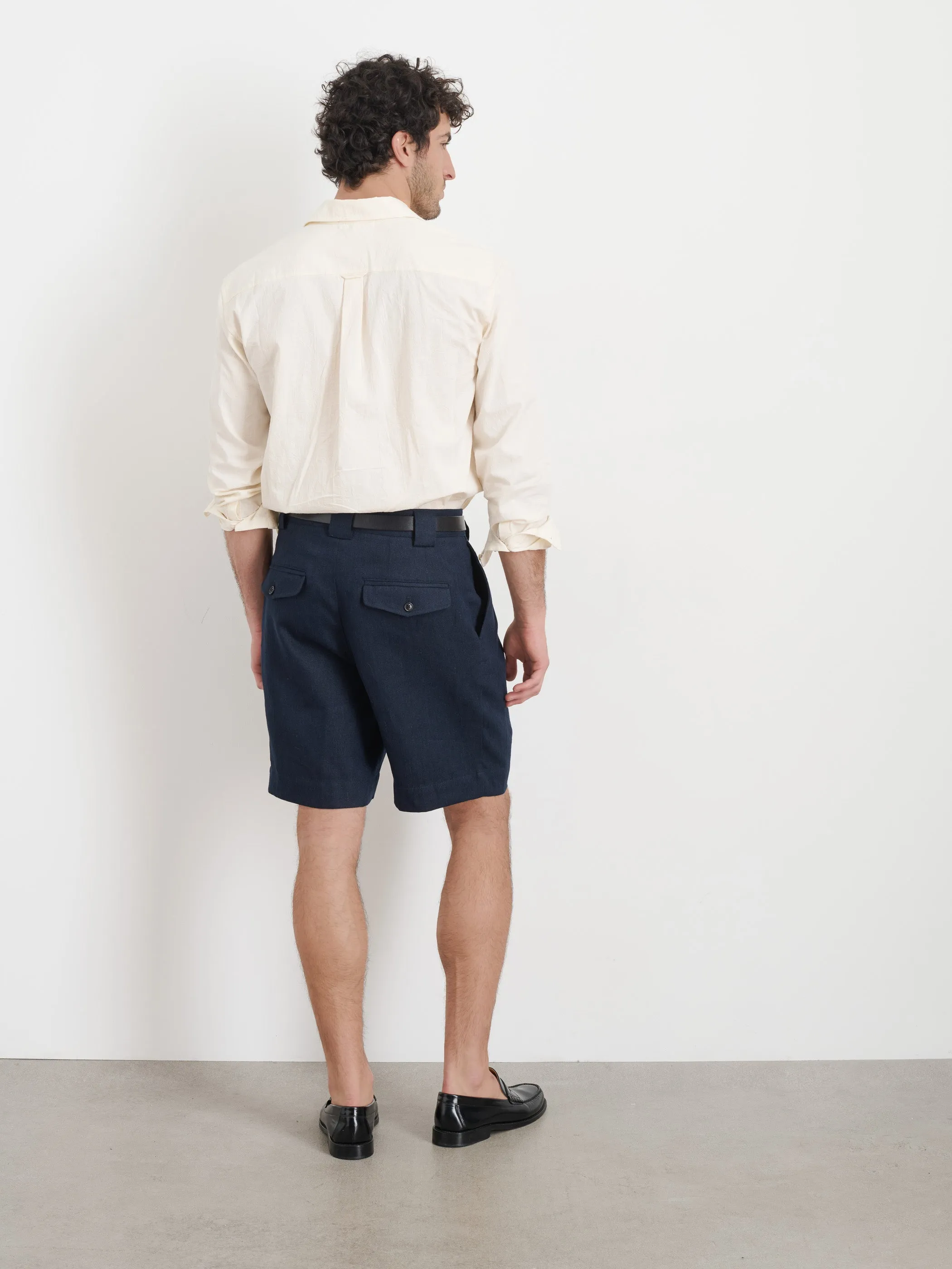 Daniel Pleated Shorts In Linen Herringbone sold by Alex Mill product image thumbnail 5