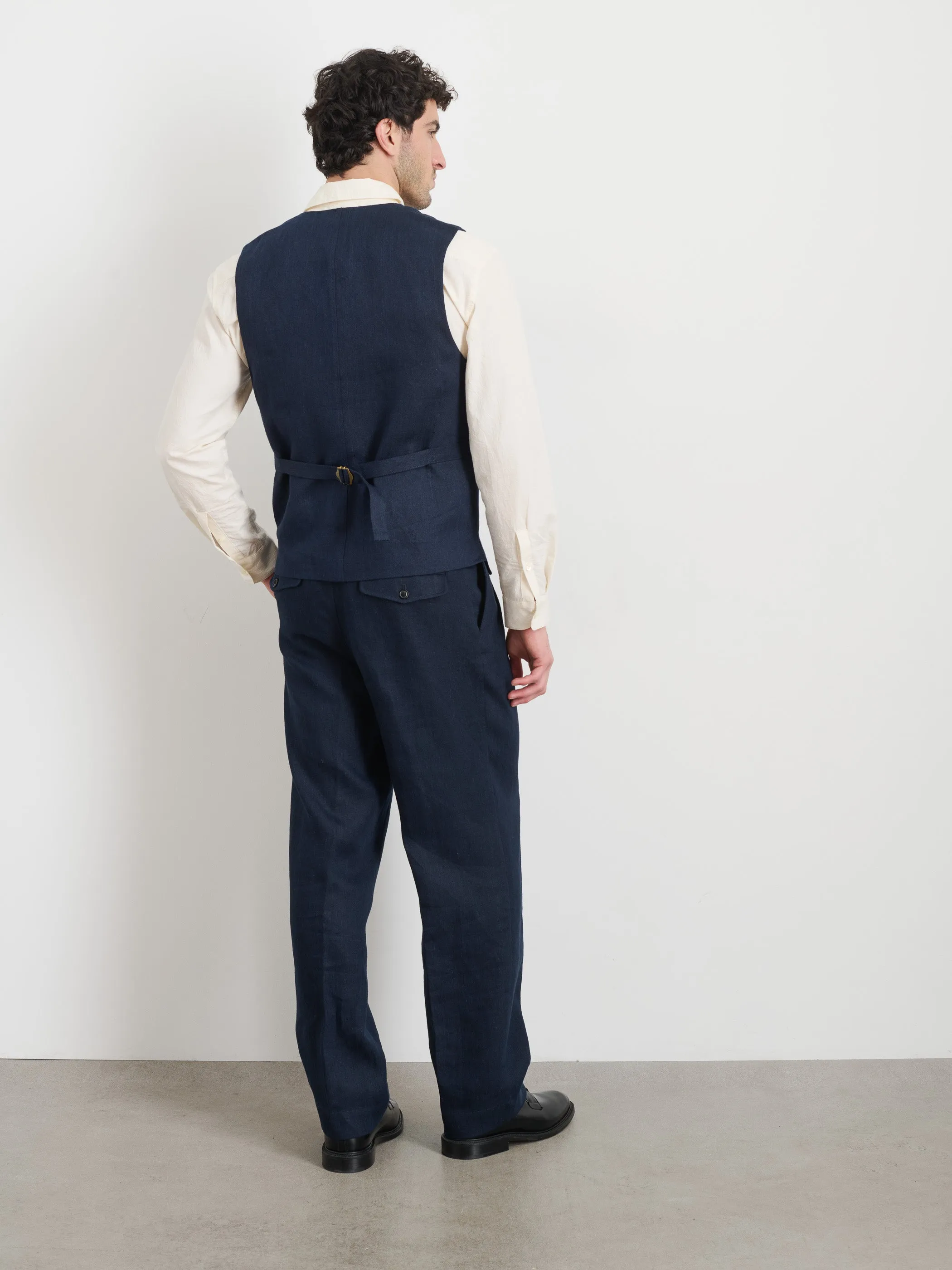 Daniel Vest In Linen Herringbone sold by Alex Mill product image thumbnail 5