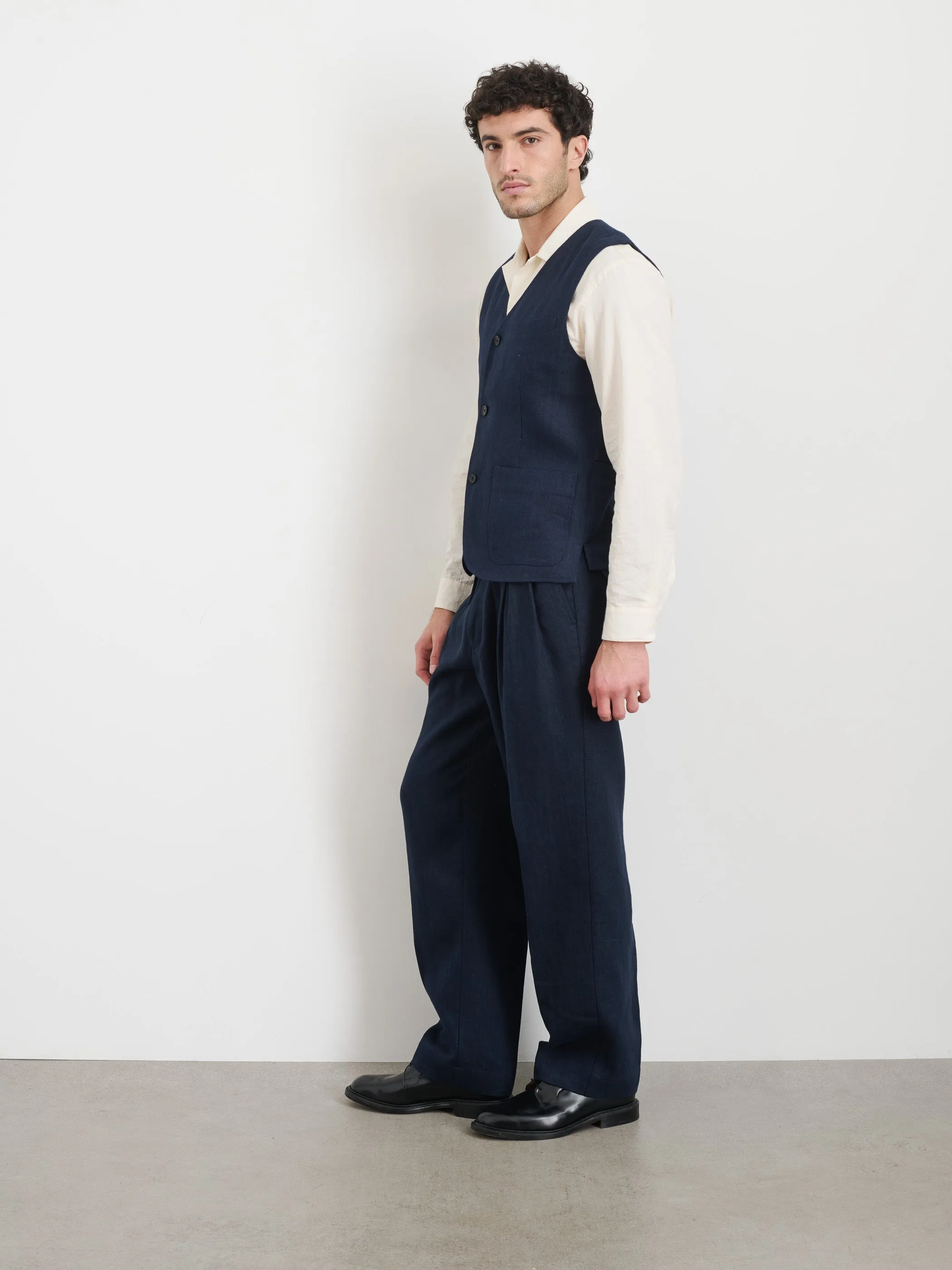 Daniel Vest In Linen Herringbone sold by Alex Mill product image thumbnail 4