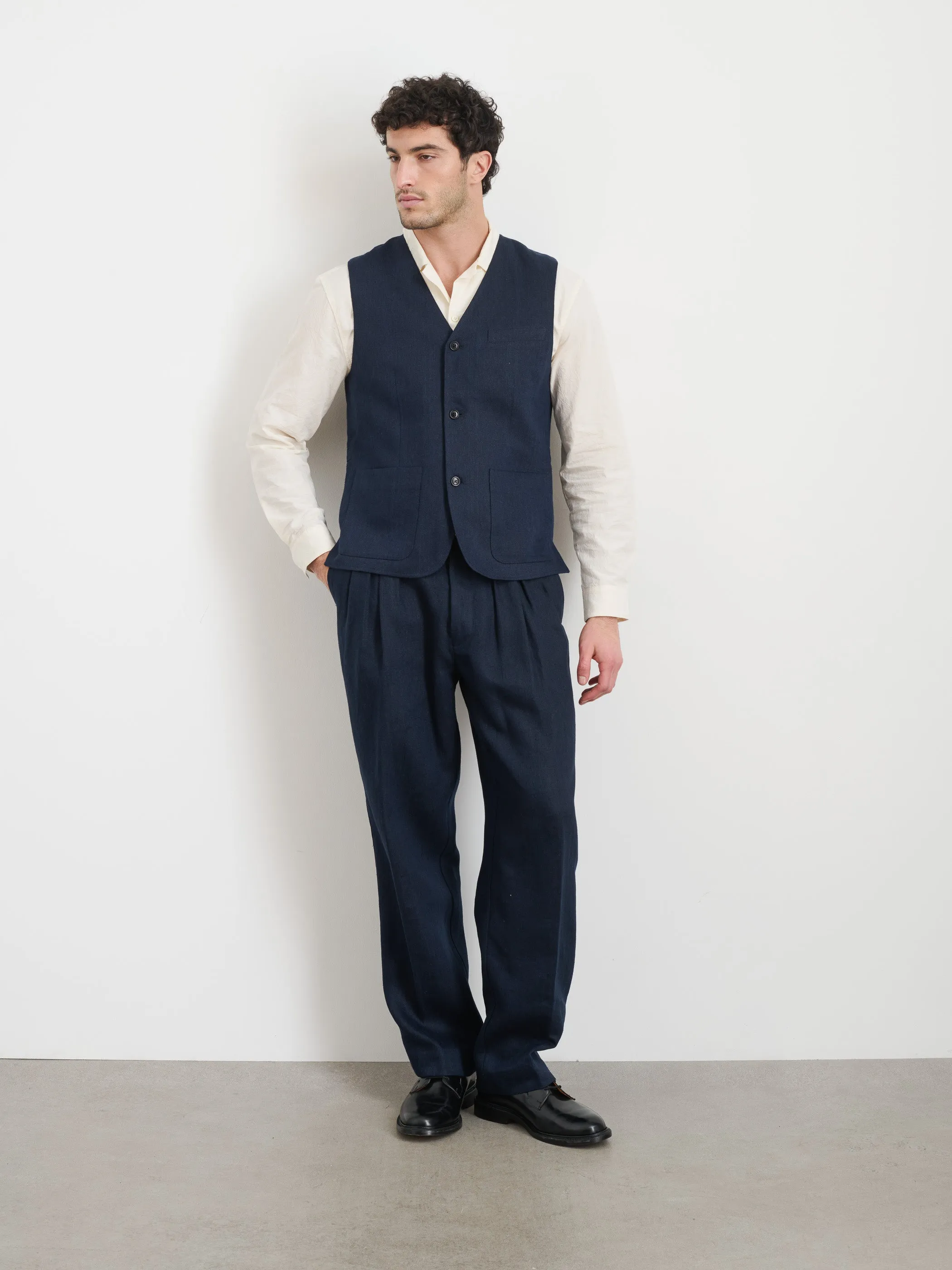 Daniel Vest In Linen Herringbone sold by Alex Mill product image thumbnail 3