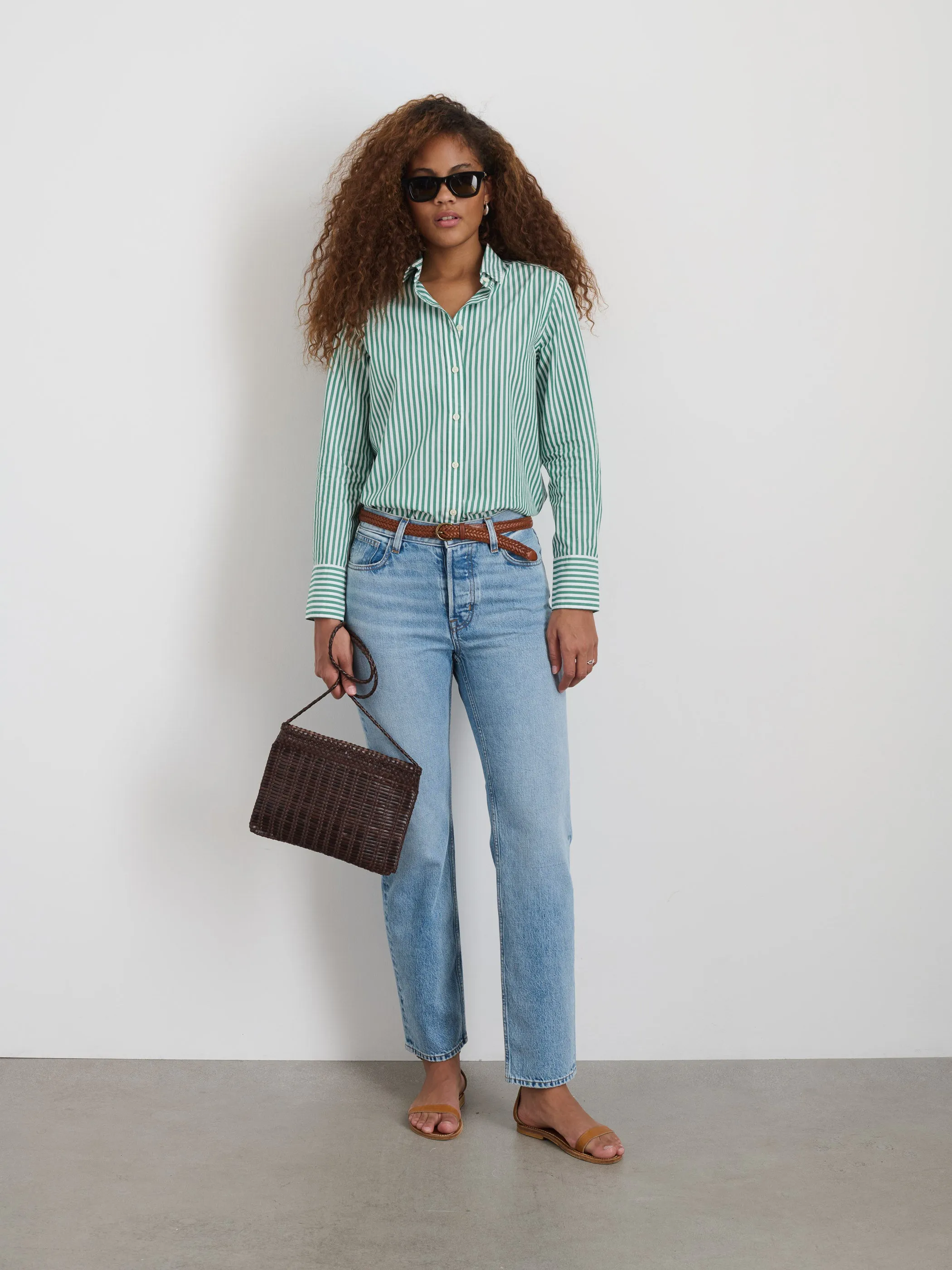 Val Shirt in Striped Poplin sold by Alex Mill product image thumbnail 2