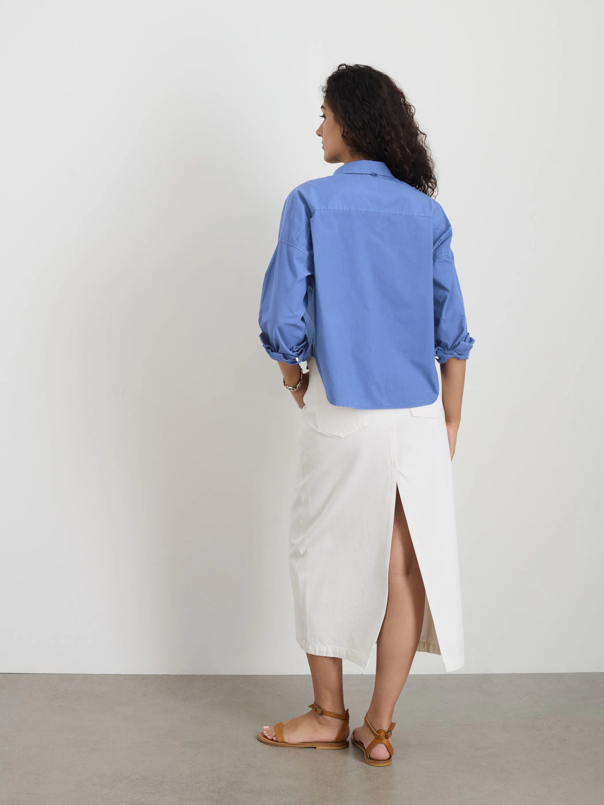 Cropped Jo Shirt in Cotton Voile sold by Alex Mill product image thumbnail 4