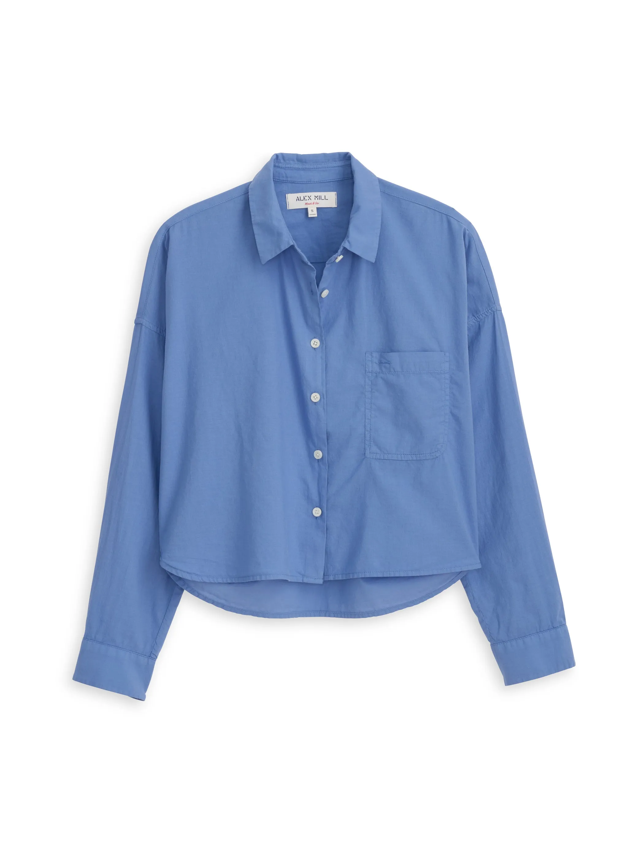 Cropped Jo Shirt in Cotton Voile sold by Alex Mill