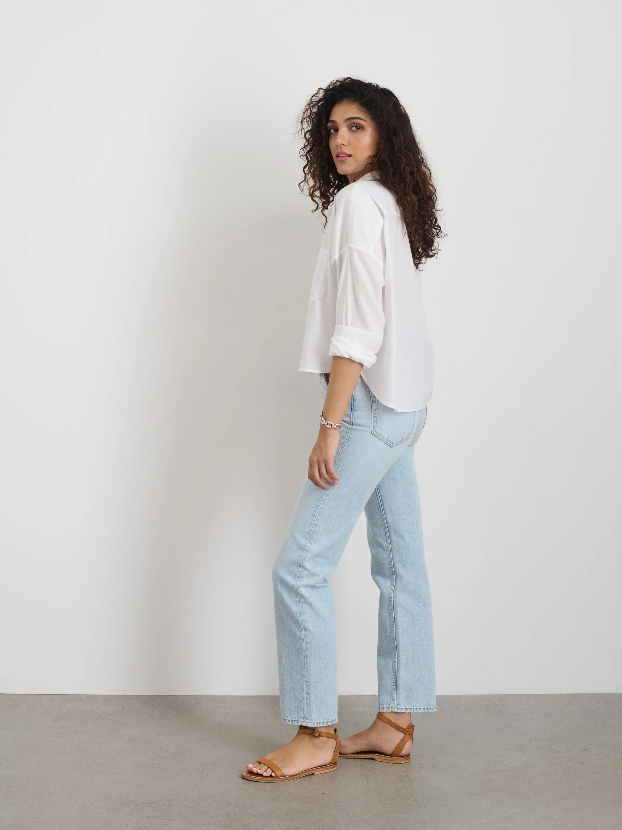 Cropped Jo Shirt in Cotton Voile sold by Alex Mill product image thumbnail 4