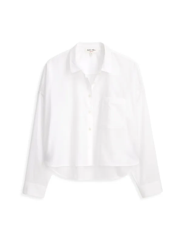 Cropped Jo Shirt in Cotton Voile sold by Alex Mill