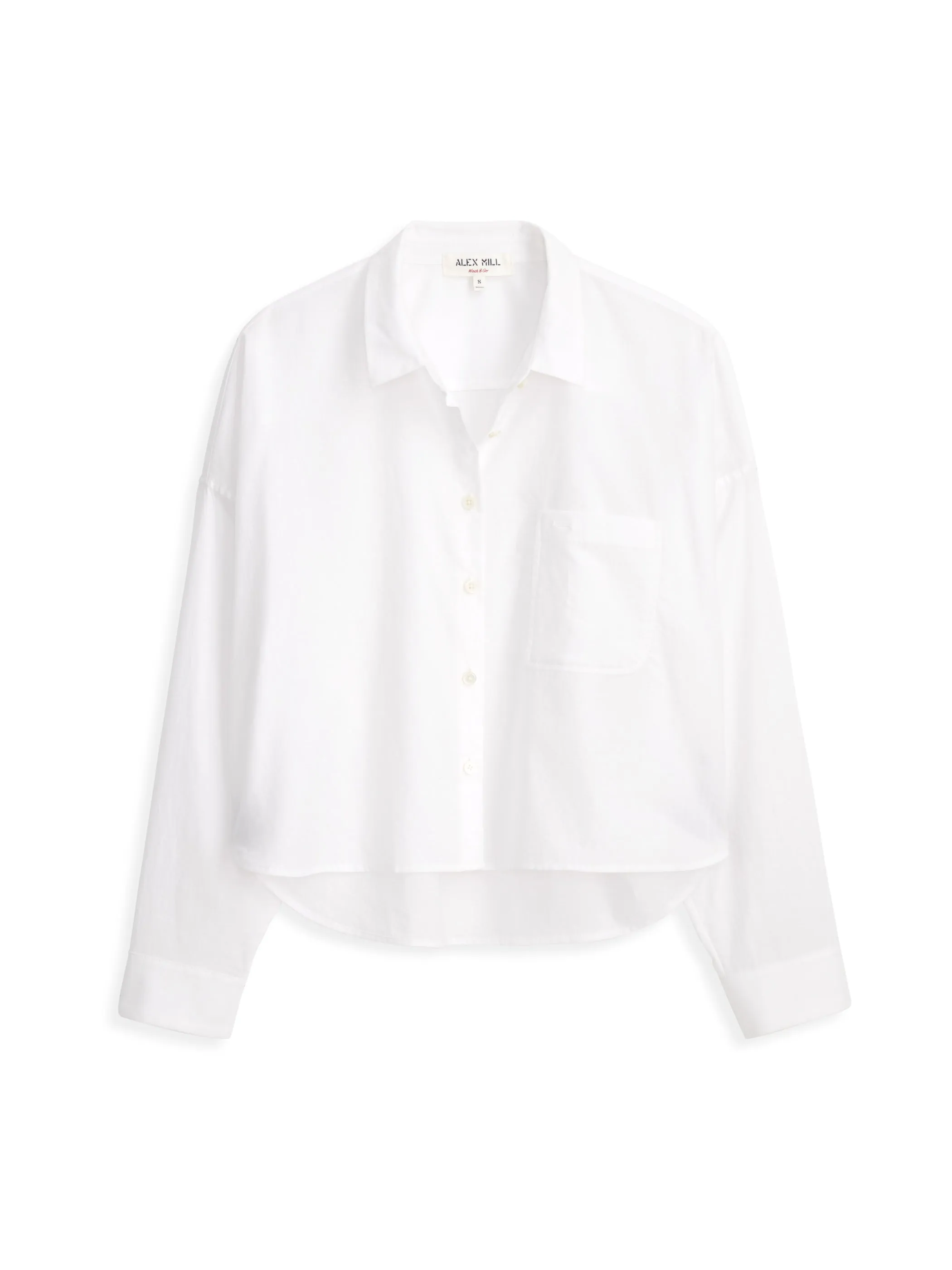 Cropped Jo Shirt in Cotton Voile sold by Alex Mill