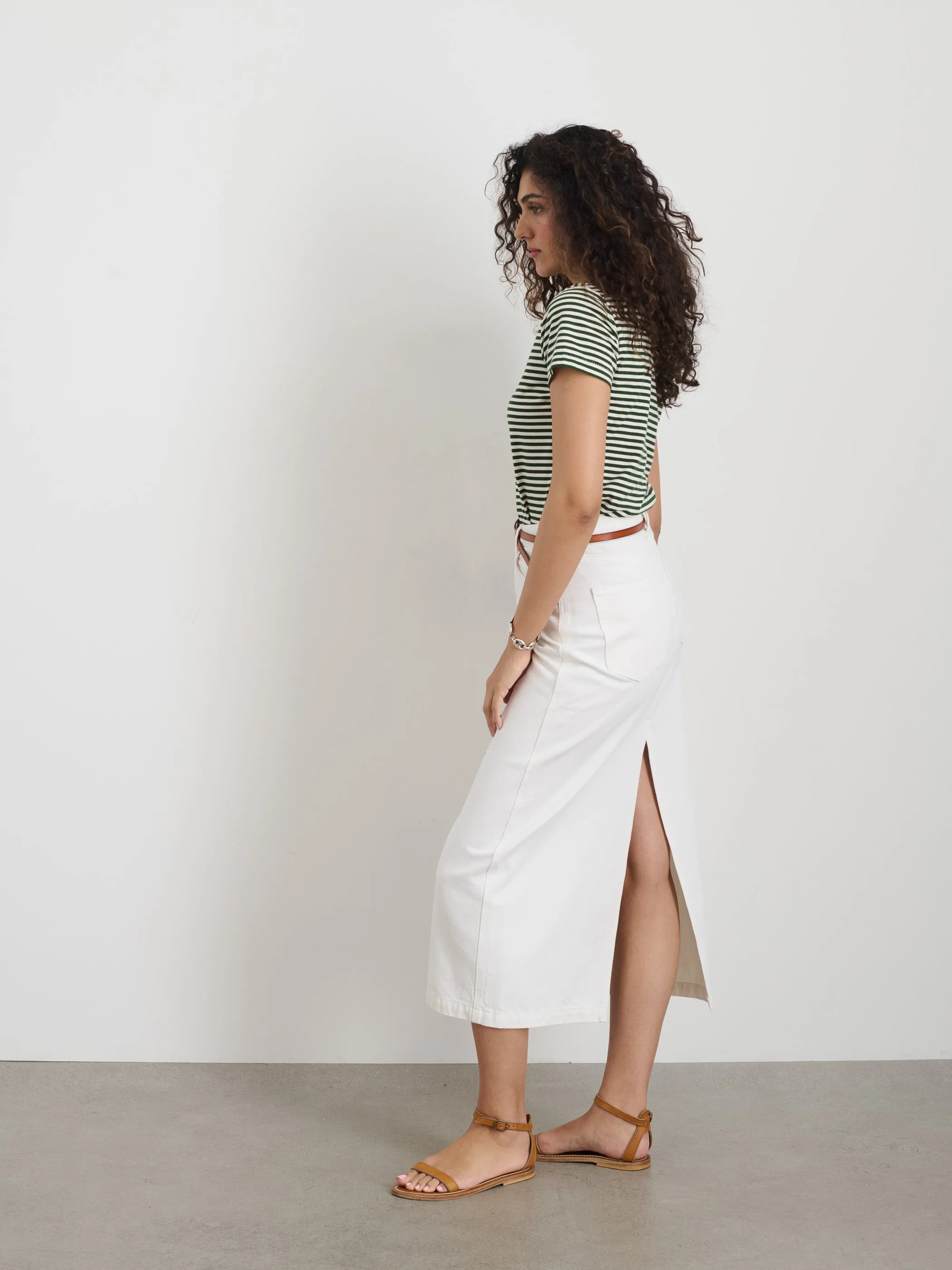 Ruby Denim Skirt In White Denim sold by Alex Mill product image thumbnail 4