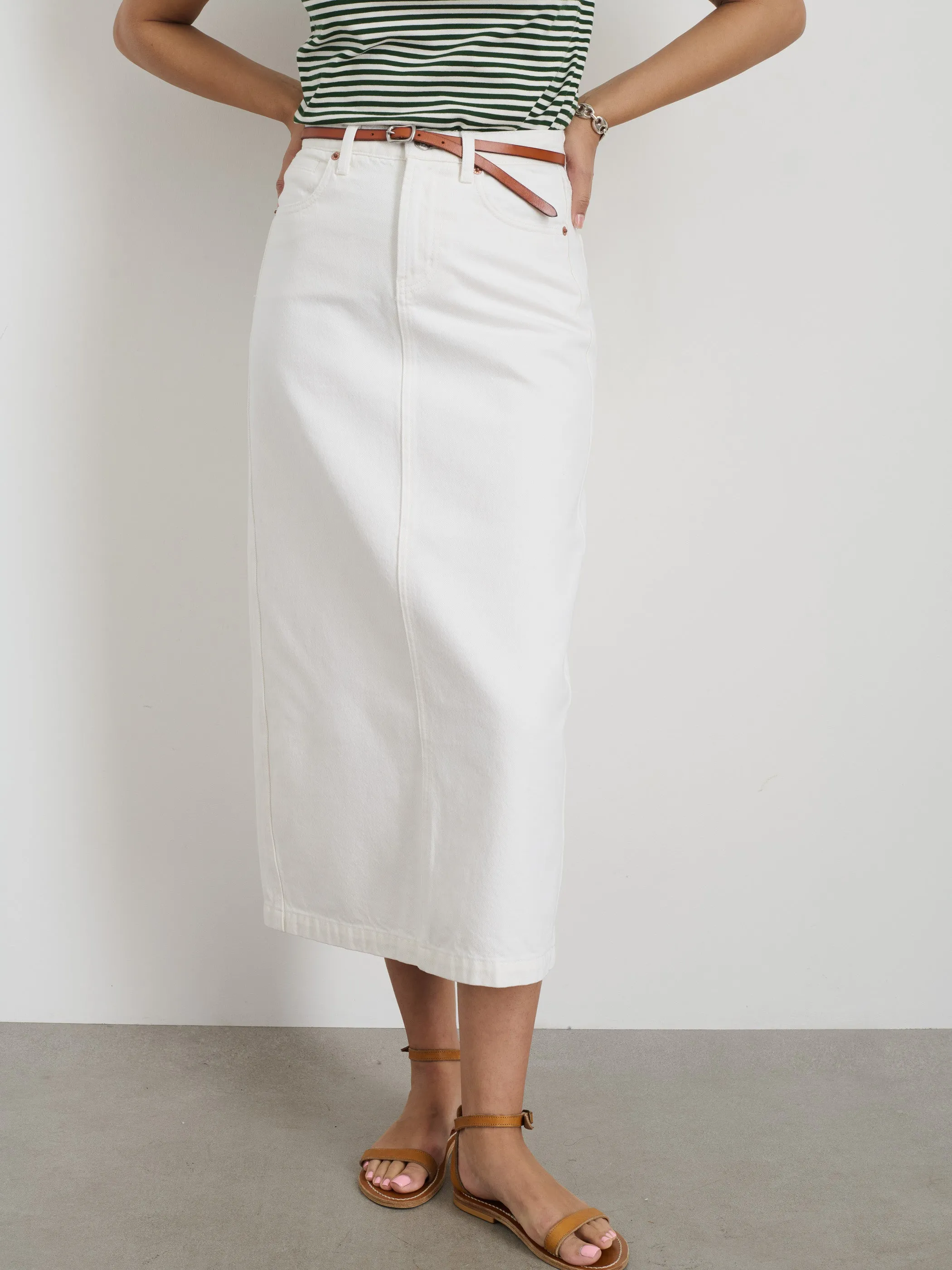 Ruby Denim Skirt In White Denim sold by Alex Mill product image thumbnail 3