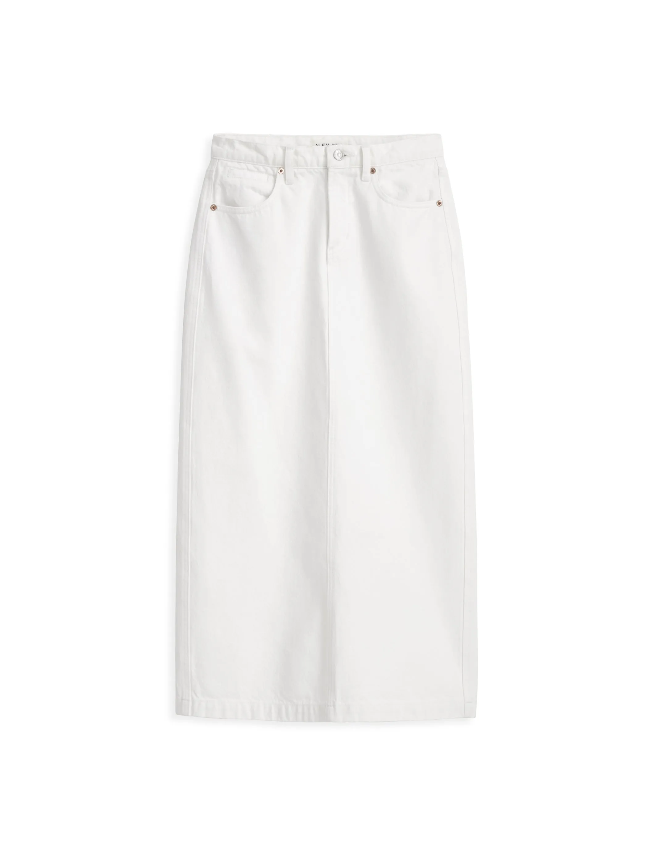 Ruby Denim Skirt In White Denim sold by Alex Mill