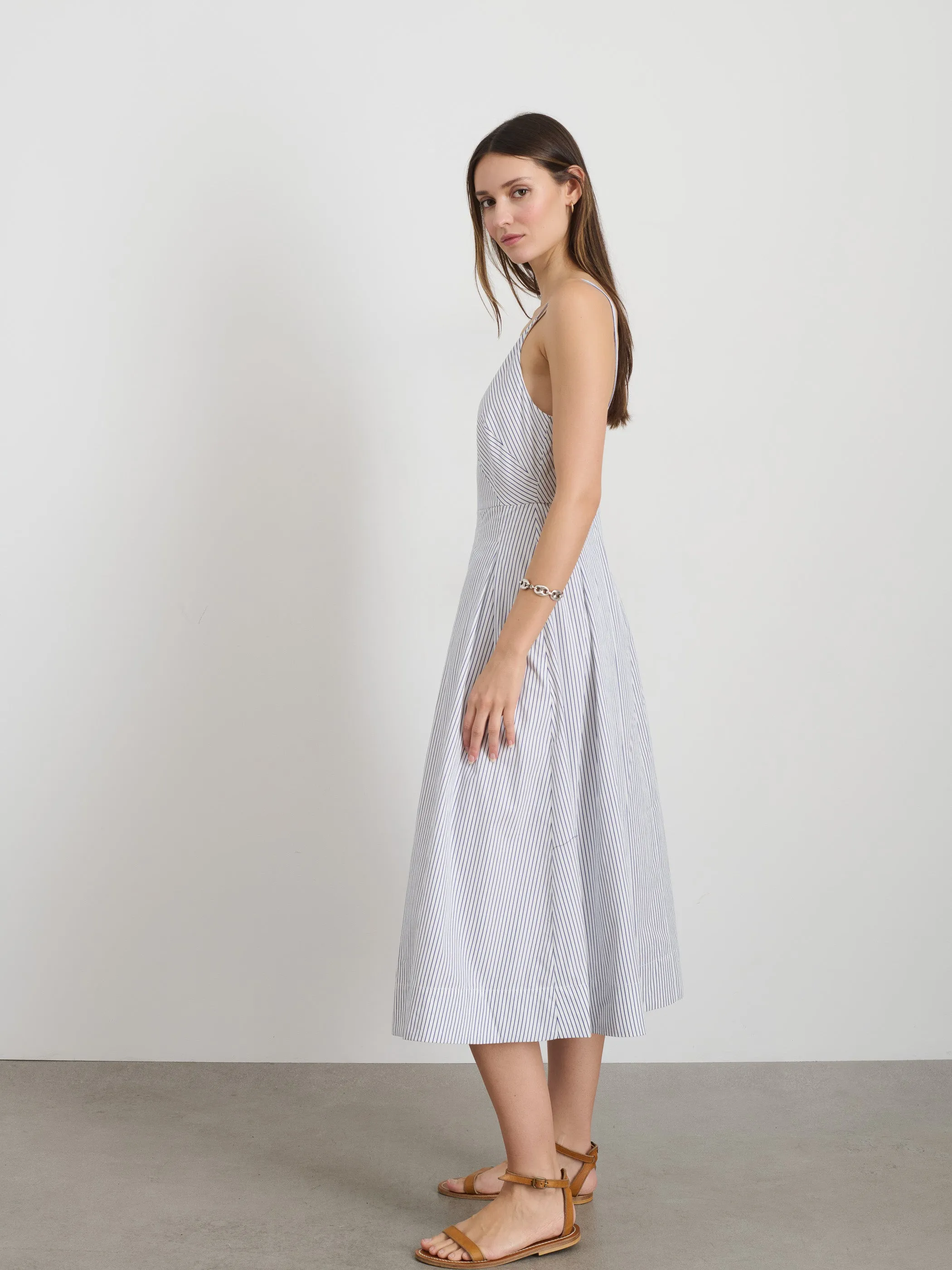Abby Stripe Dress In Cotton Poplin sold by Alex Mill product image thumbnail 4