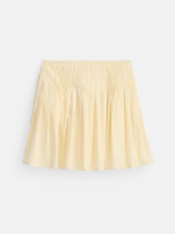 Penelope Stripe Pleated Skirt In Cotton Poplin sold by Alex Mill