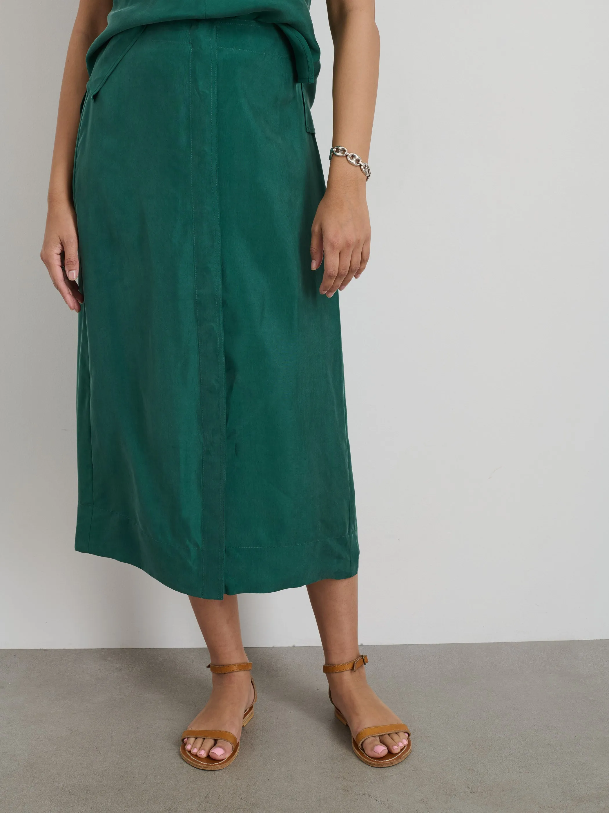 Mia Skirt In Cupro sold by Alex Mill product image thumbnail 3