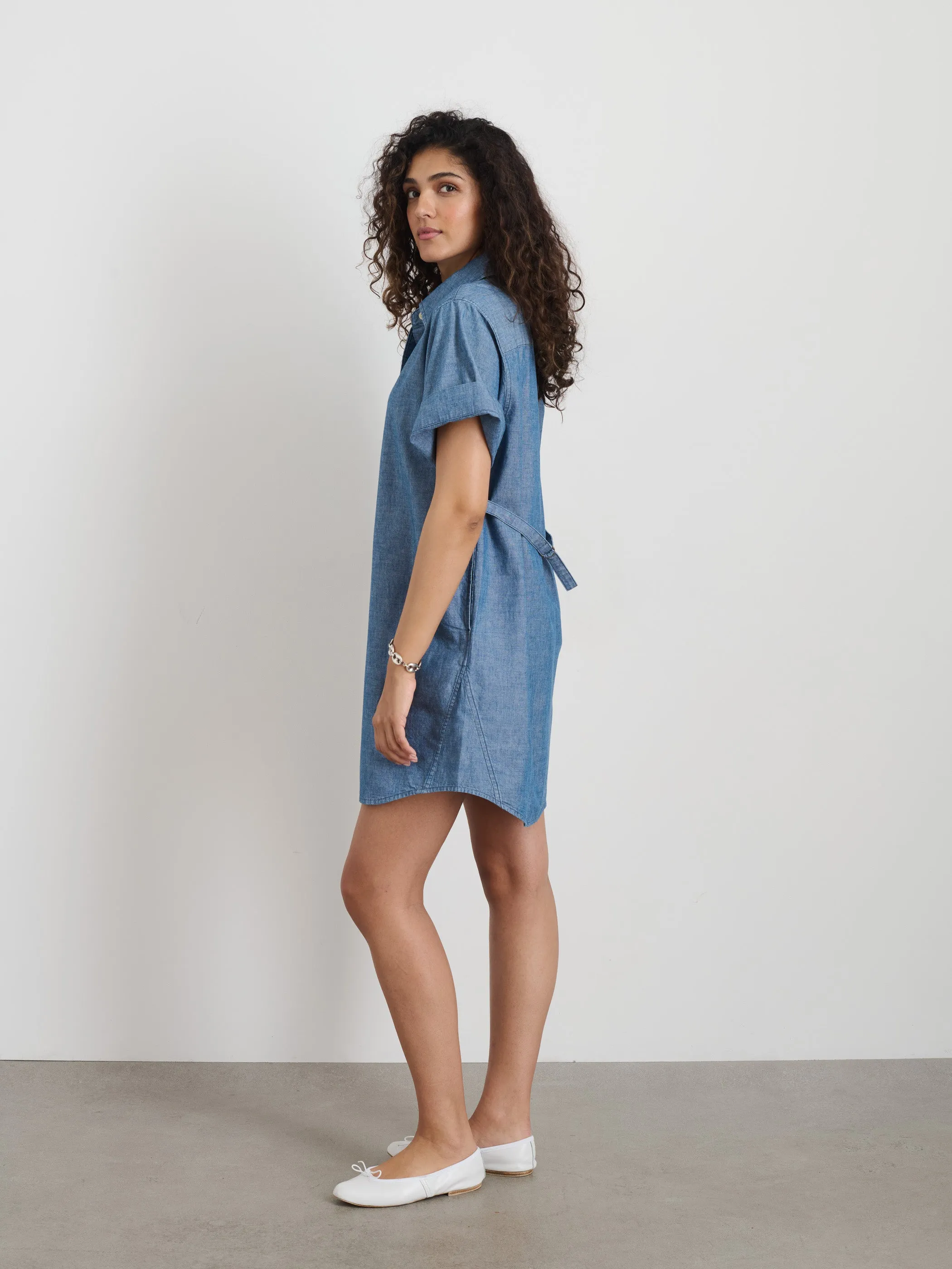 Julia Shirt Dress In Chambray sold by Alex Mill product image thumbnail 4