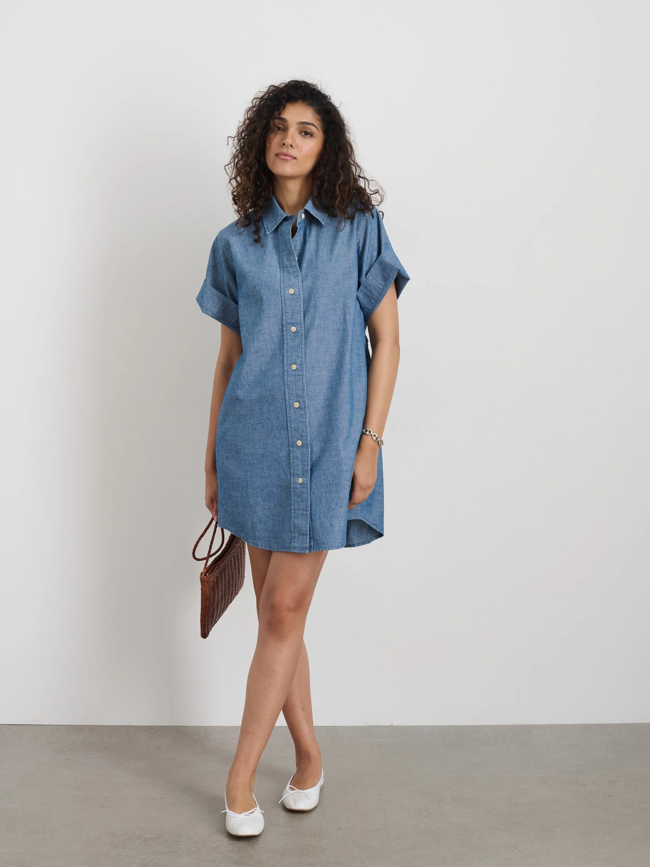 Julia Shirt Dress In Chambray sold by Alex Mill product image thumbnail 2