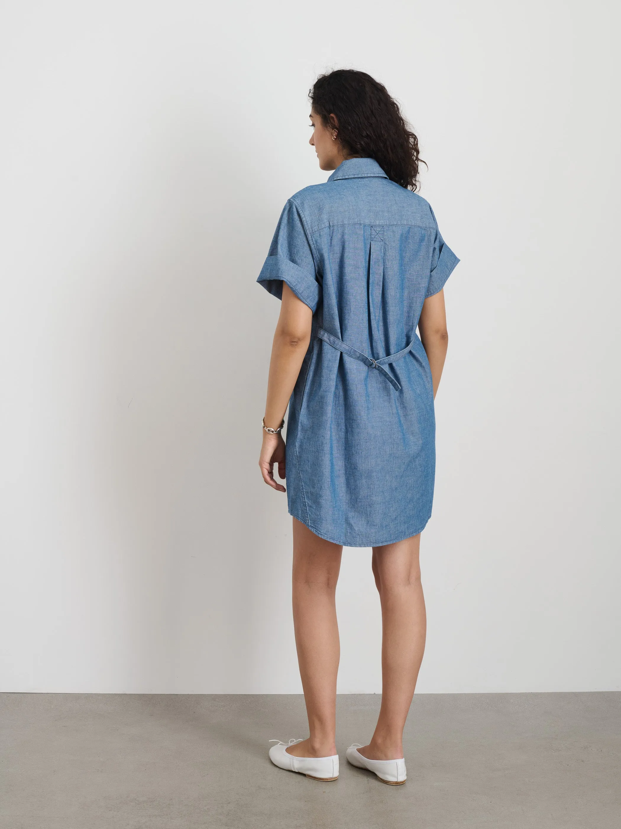 Julia Shirt Dress In Chambray sold by Alex Mill product image thumbnail 5