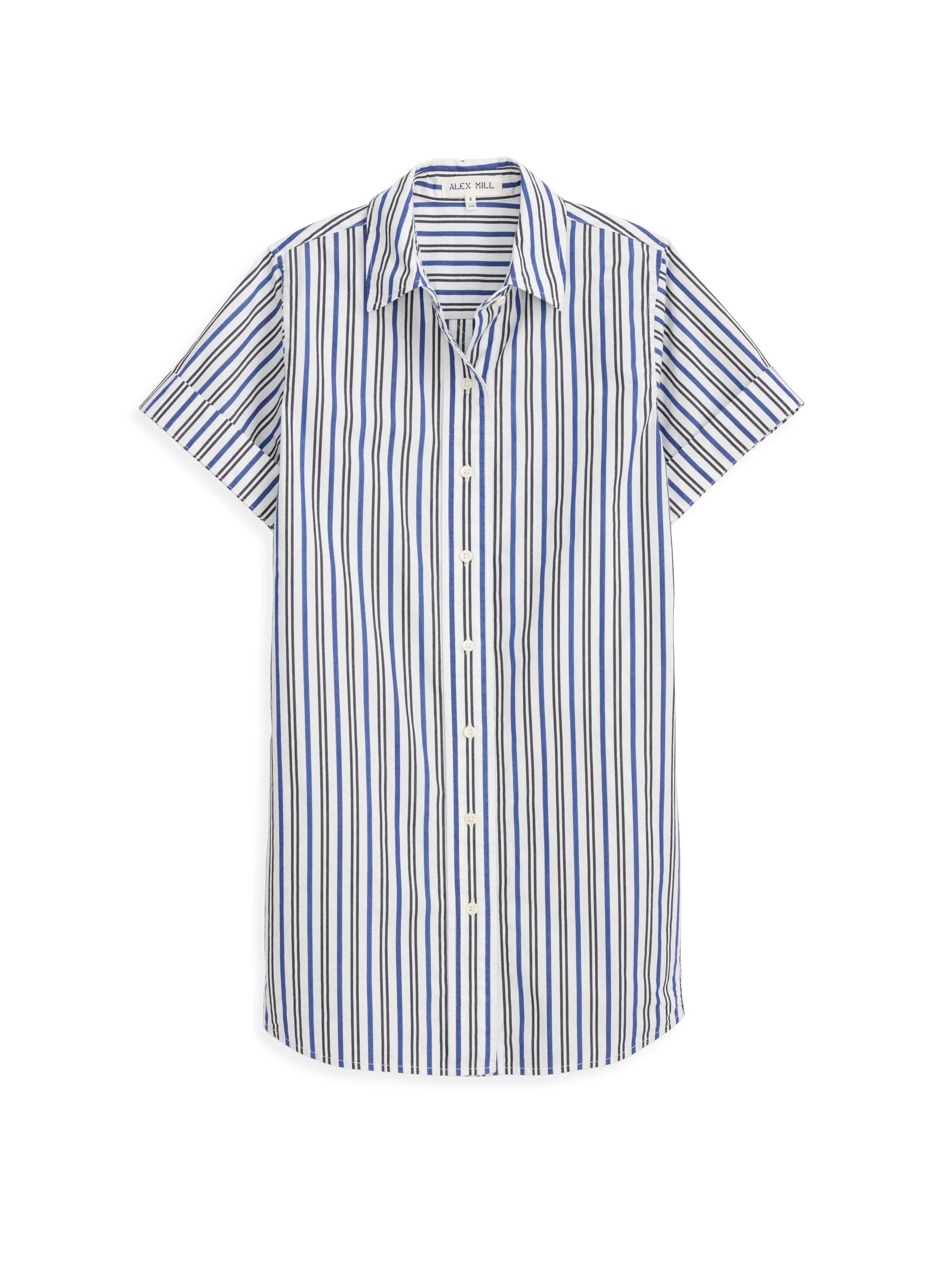 Julia Shirt Dress In Striped Cotton Poplin sold by Alex Mill