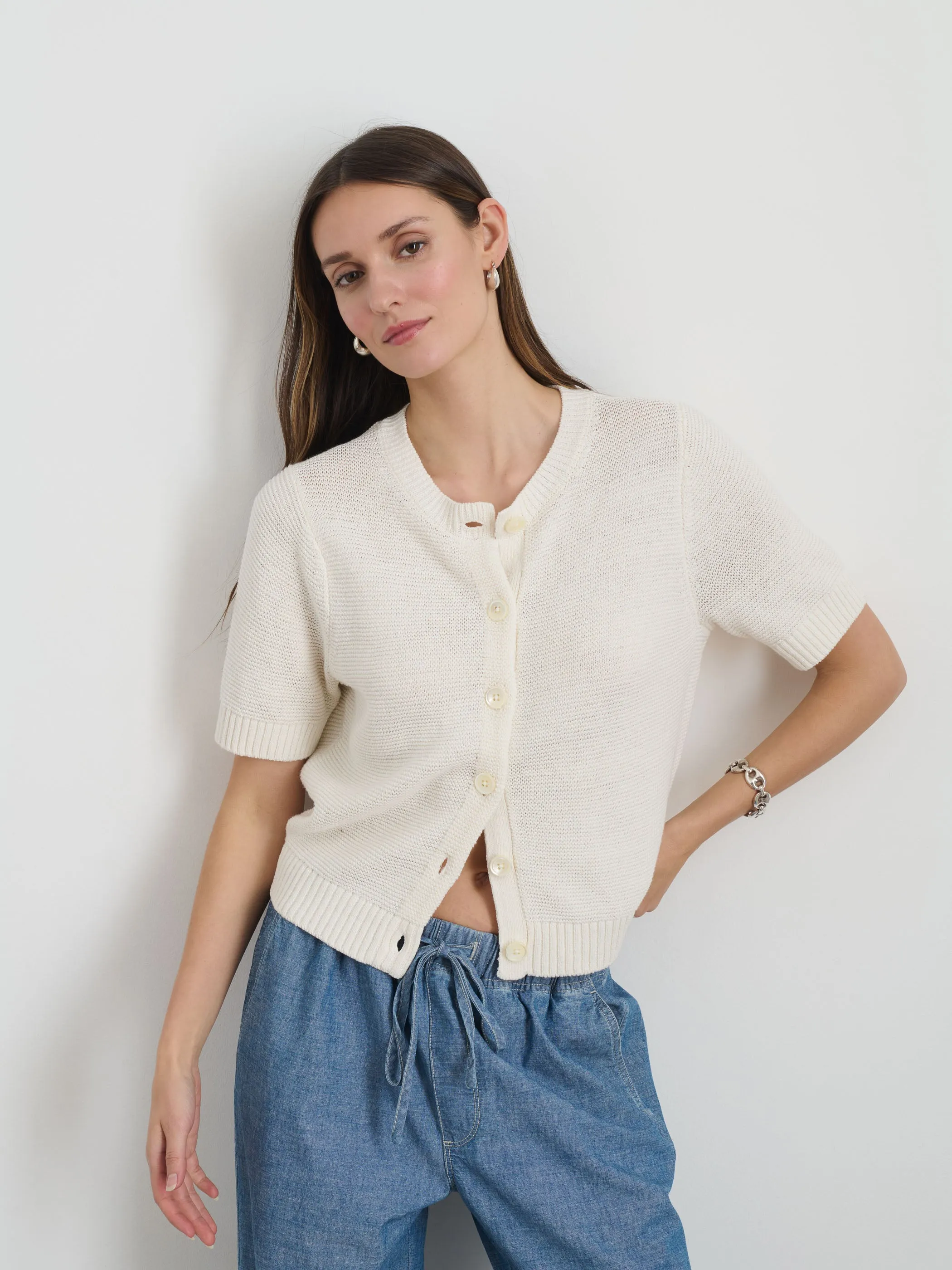 Elle Sweater In Cotton Linen sold by Alex Mill product image thumbnail 2