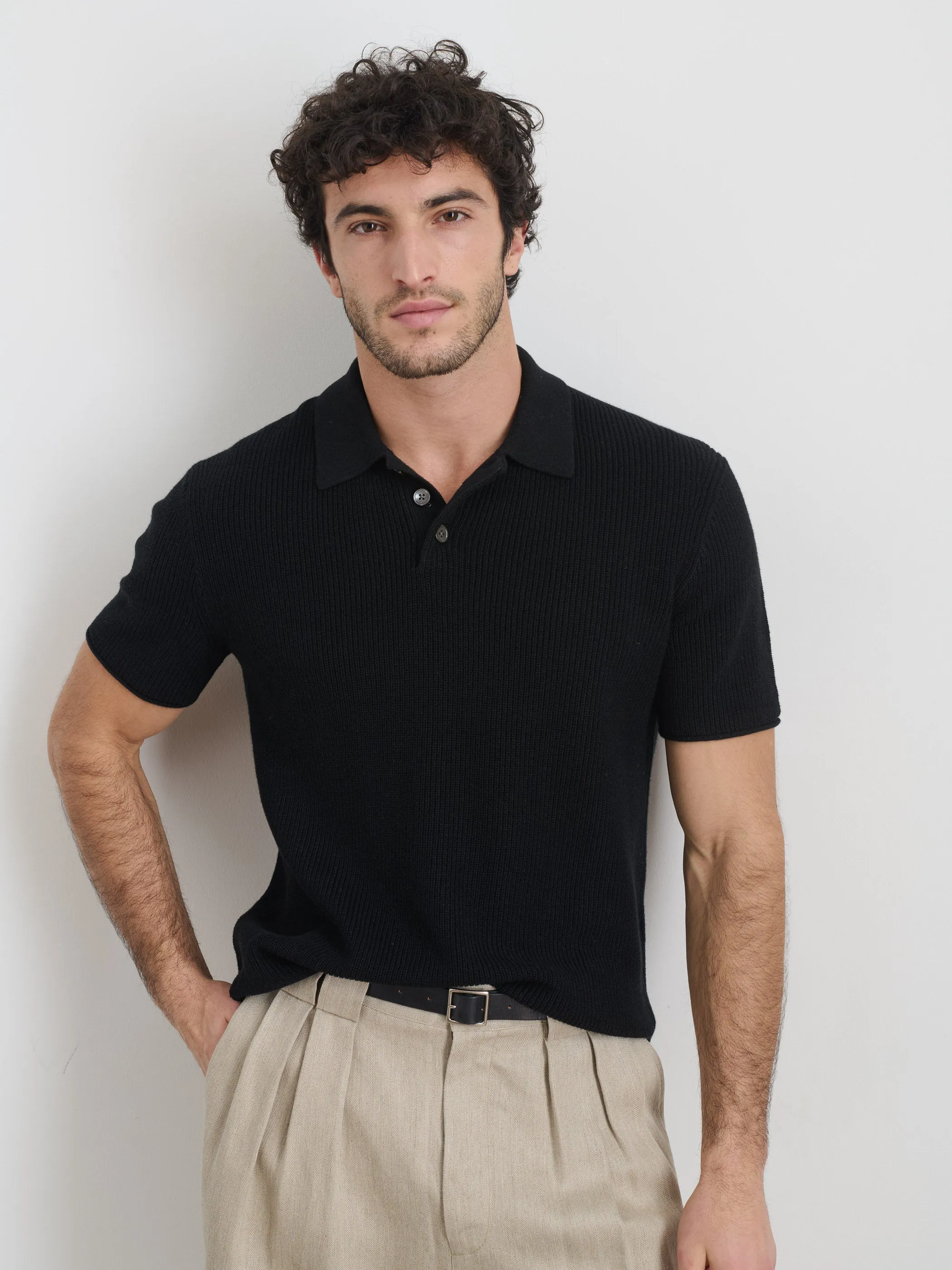 Jayce Polo In Cotton Linen sold by Alex Mill product image thumbnail 2