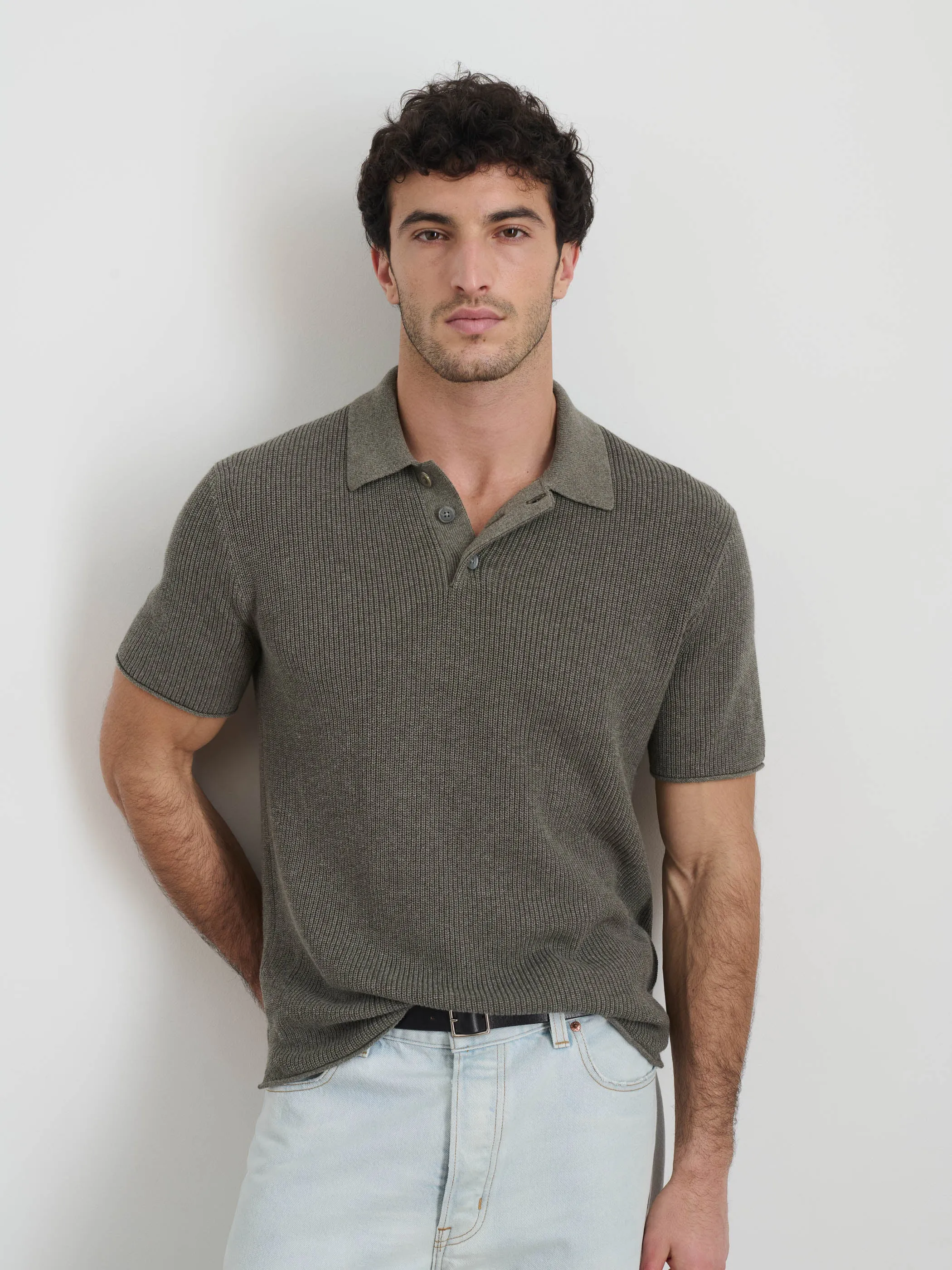 Jayce Polo In Cotton Linen sold by Alex Mill product image thumbnail 2
