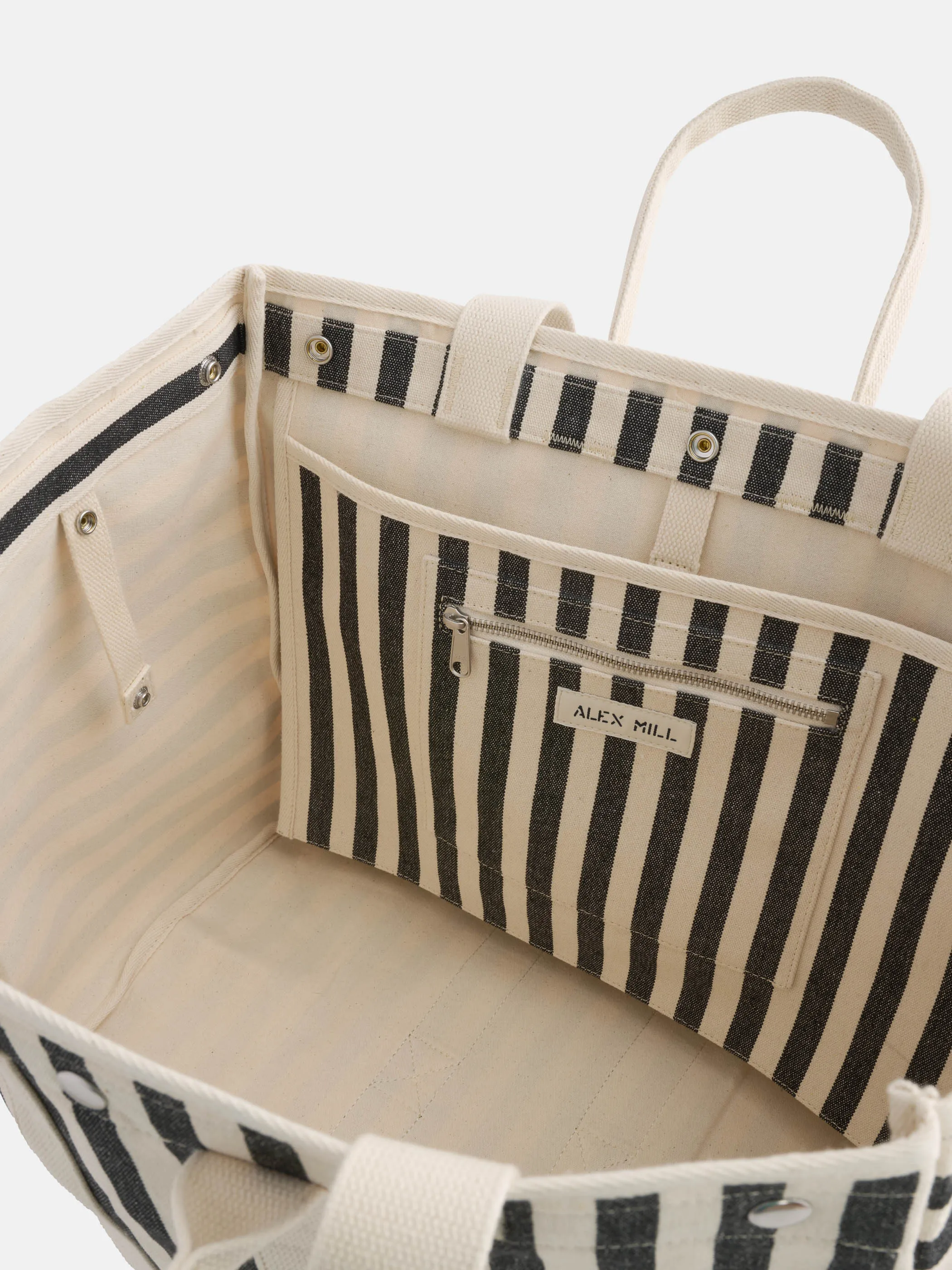 The Perfect Weekend Tote in Black Stripe sold by Alex Mill product image thumbnail 3