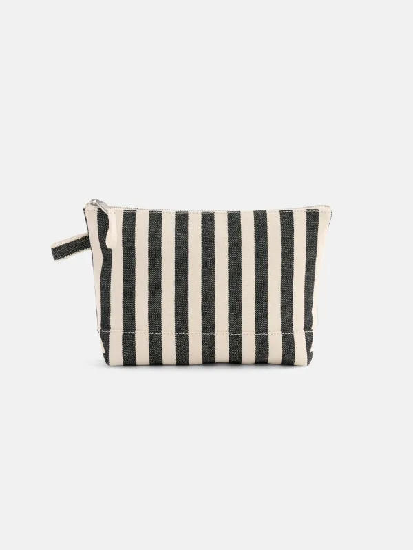 The Perfect Canvas Pouch in Black Stripe sold by Alex Mill