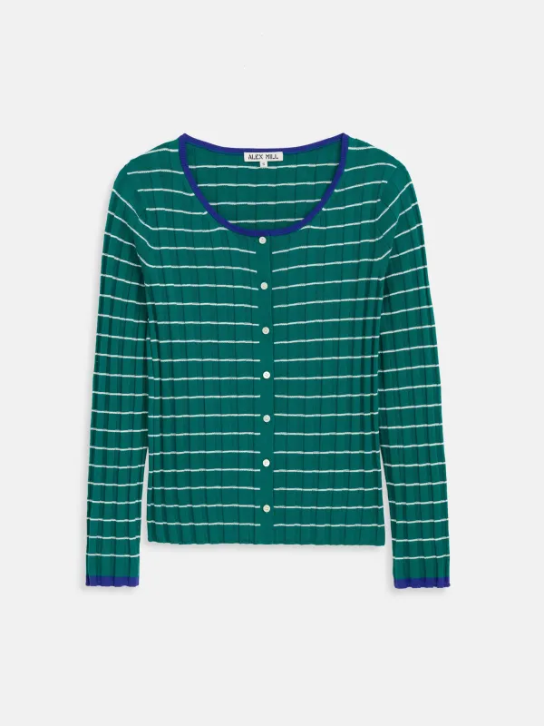 Cerise Ribbed Cardigan in Cotton Cashmere sold by Alex Mill