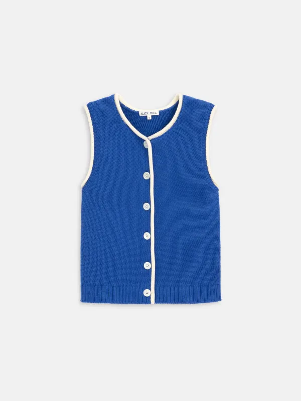 Bridget Tipped Vest in Cotton sold by Alex Mill