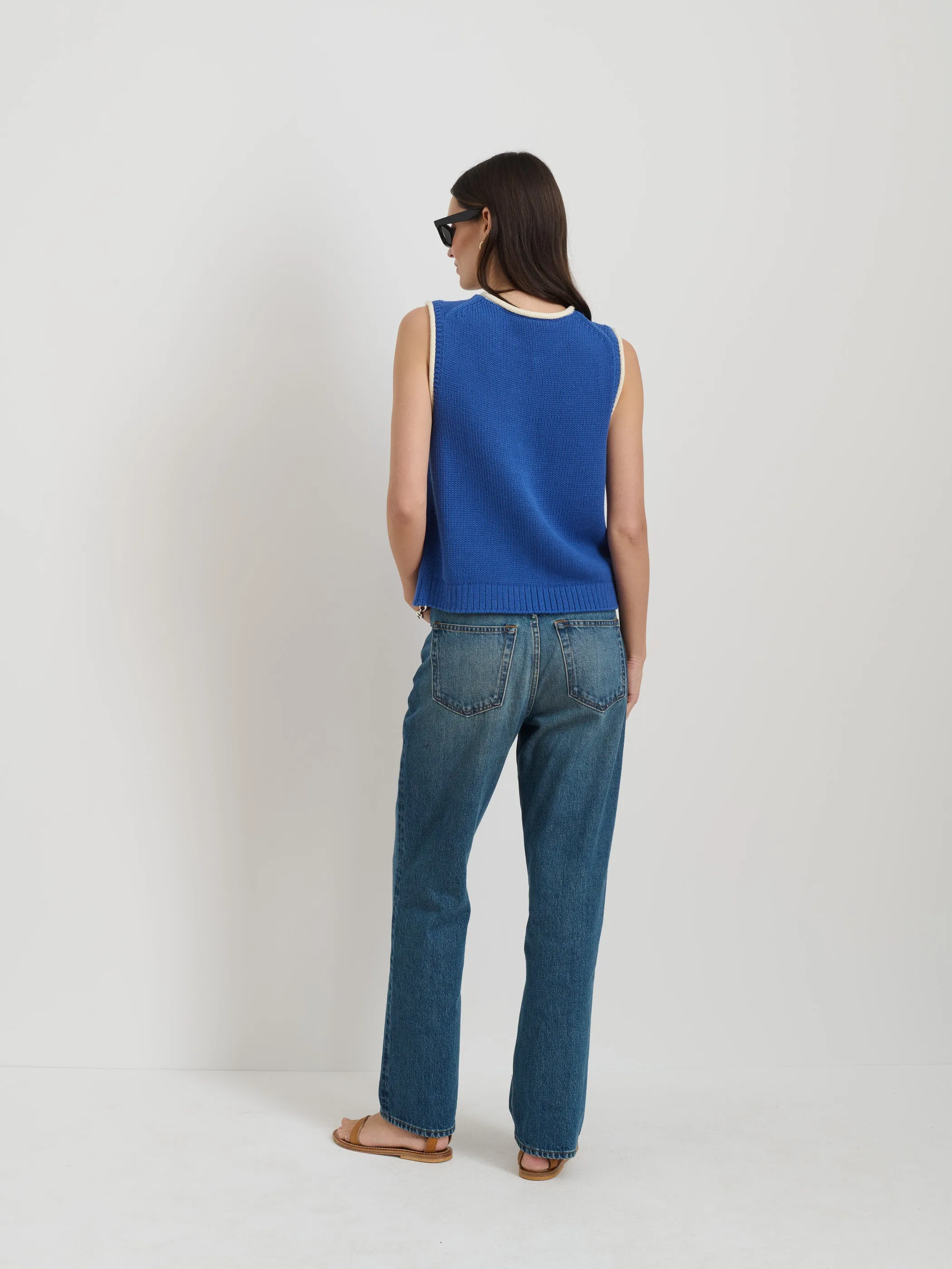 Bridget Tipped Vest in Cotton sold by Alex Mill product image thumbnail 5