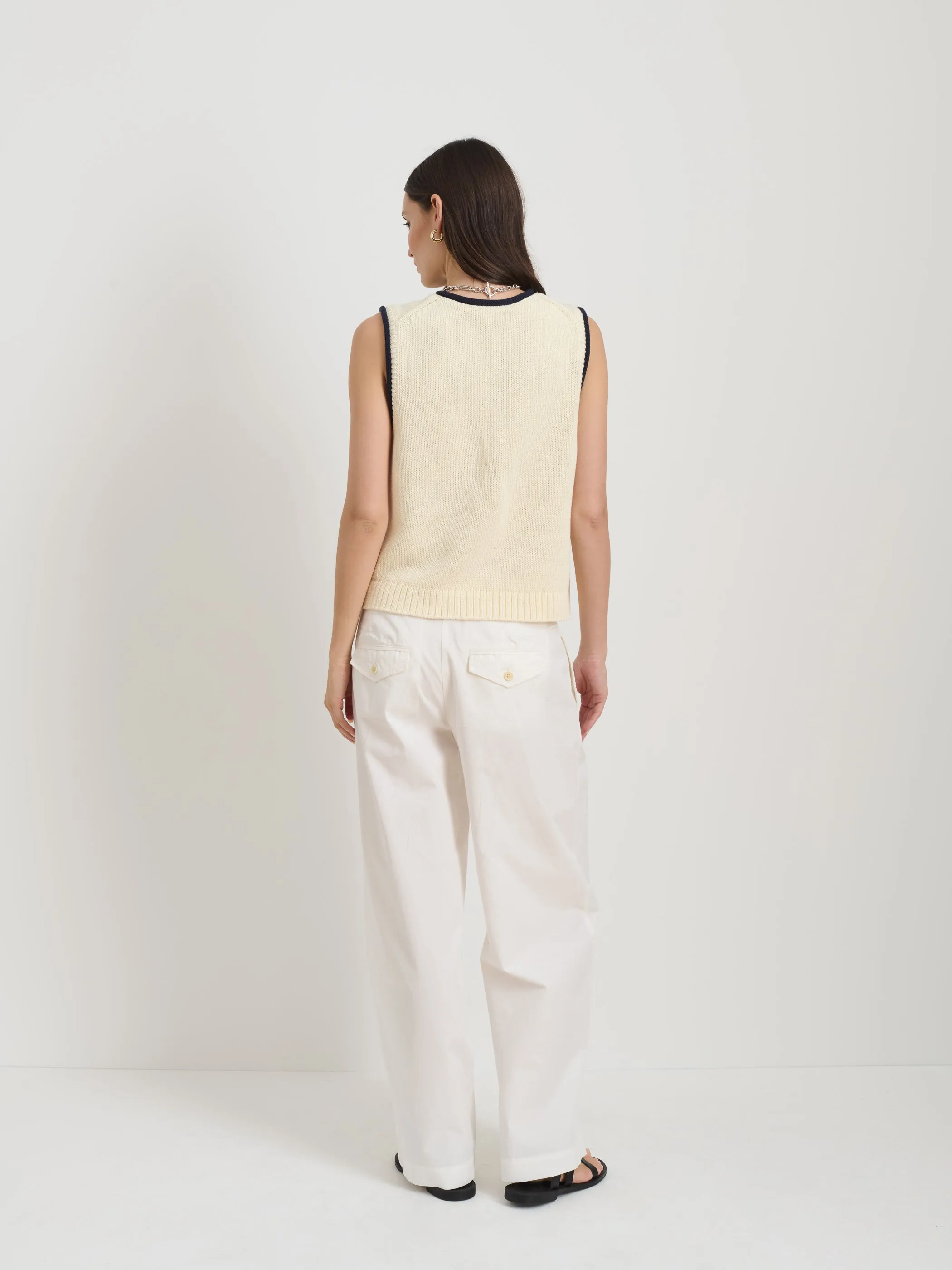 Bridget Tipped Vest in Cotton sold by Alex Mill product image thumbnail 5