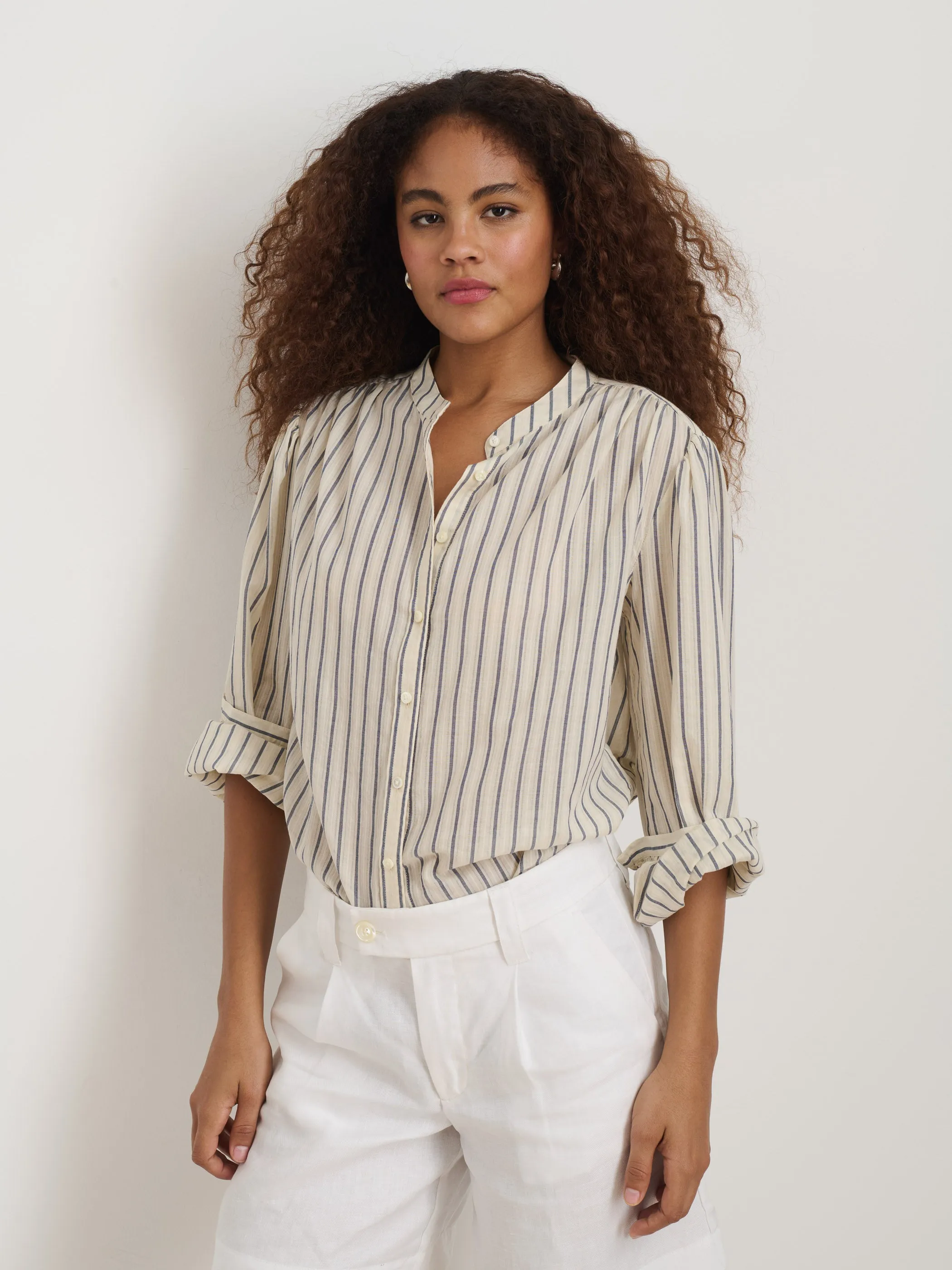 Ali Striped Top In Cotton Voile sold by Alex Mill product image thumbnail 2