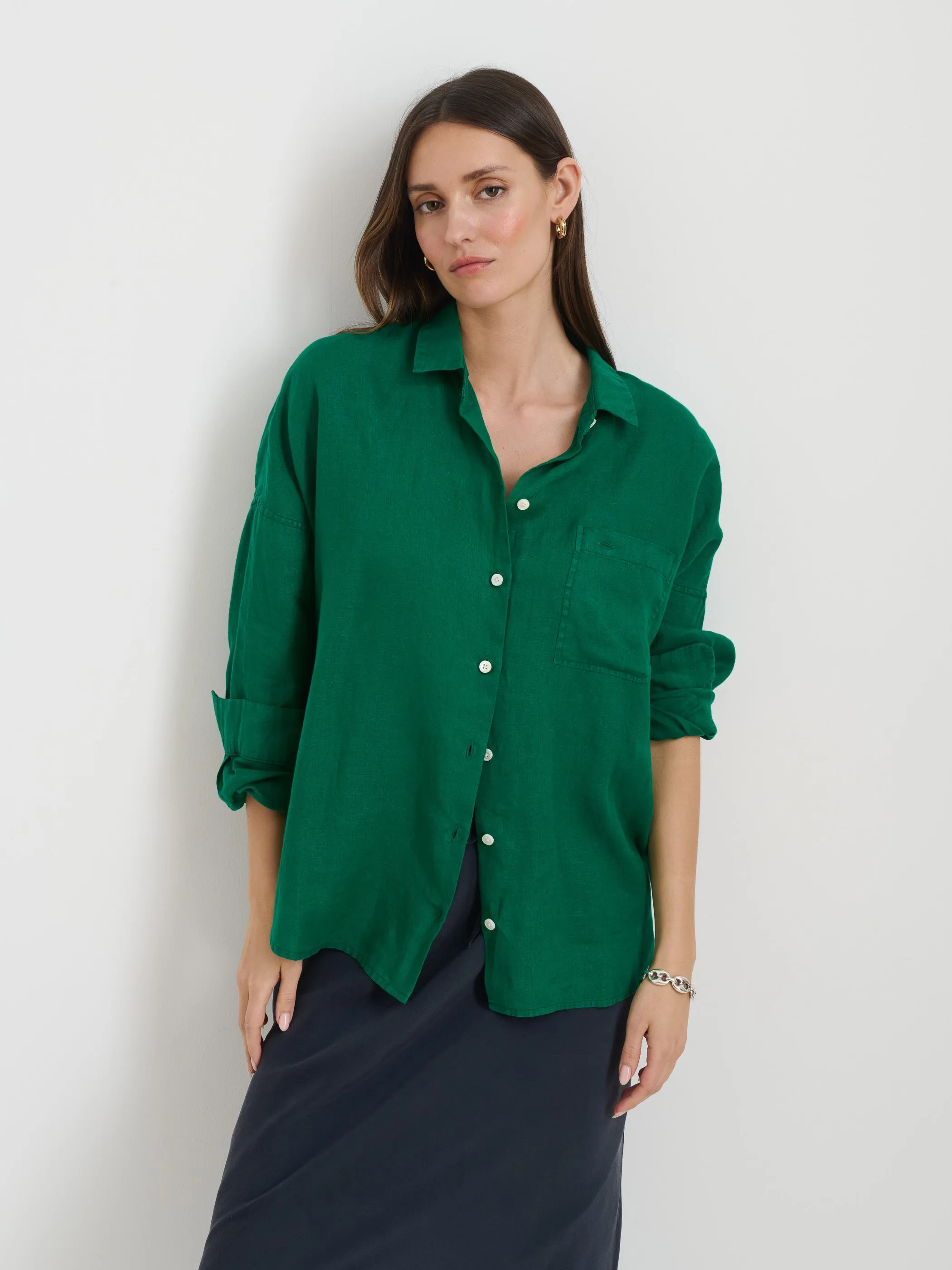 Jo Shirt In Linen sold by Alex Mill product image thumbnail 2