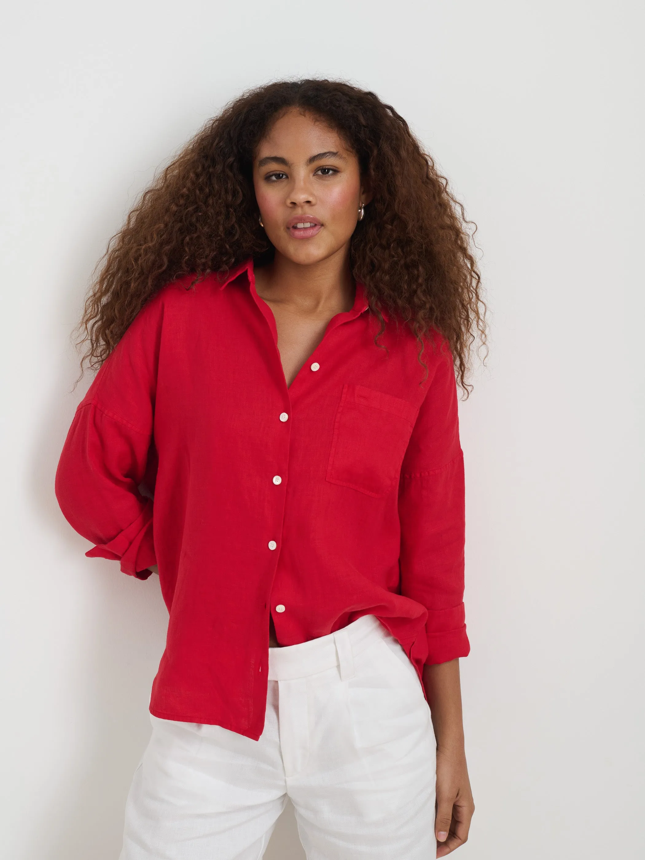 Jo Shirt In Linen sold by Alex Mill product image thumbnail 2