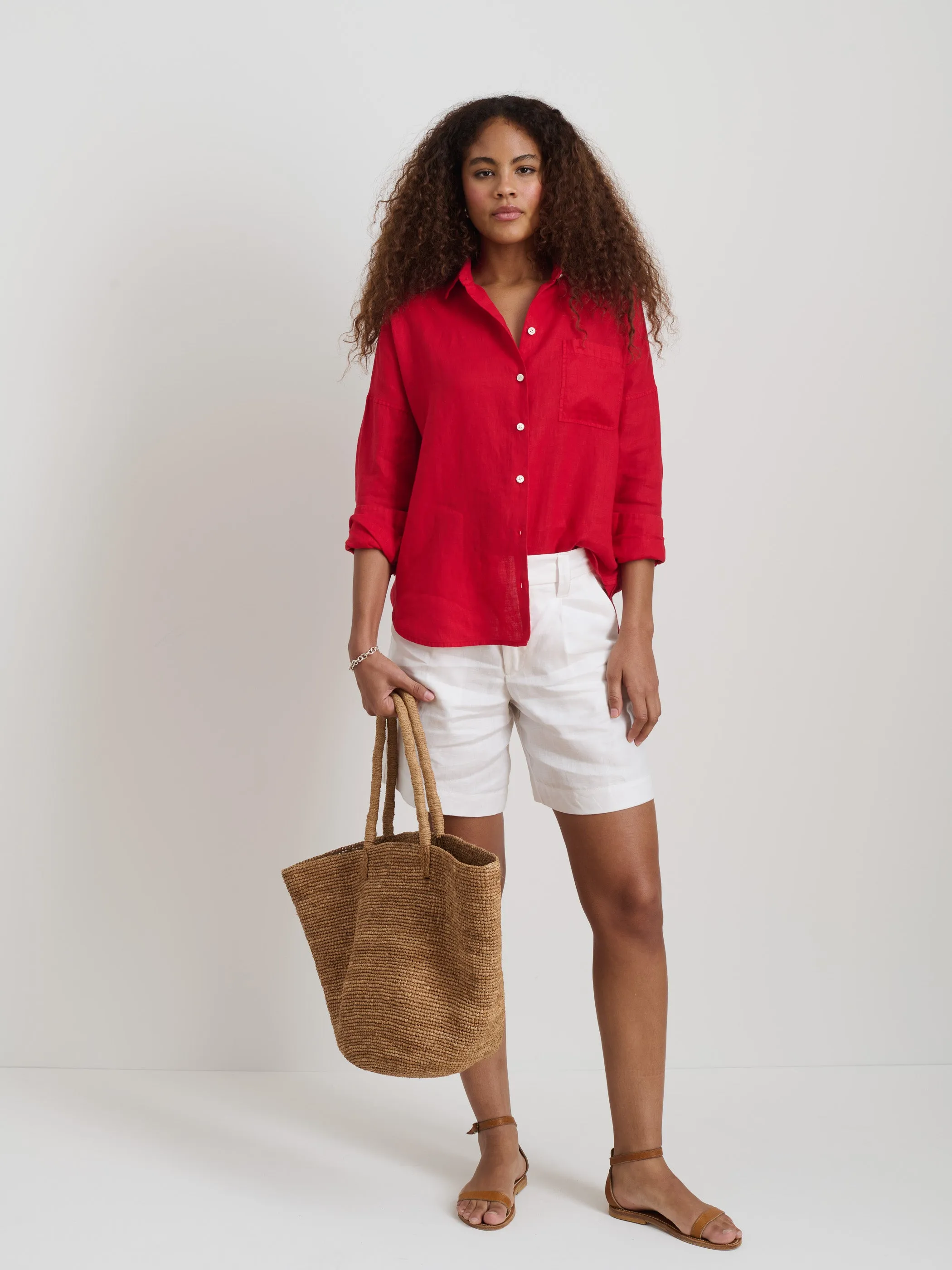 Jo Shirt In Linen sold by Alex Mill product image thumbnail 3