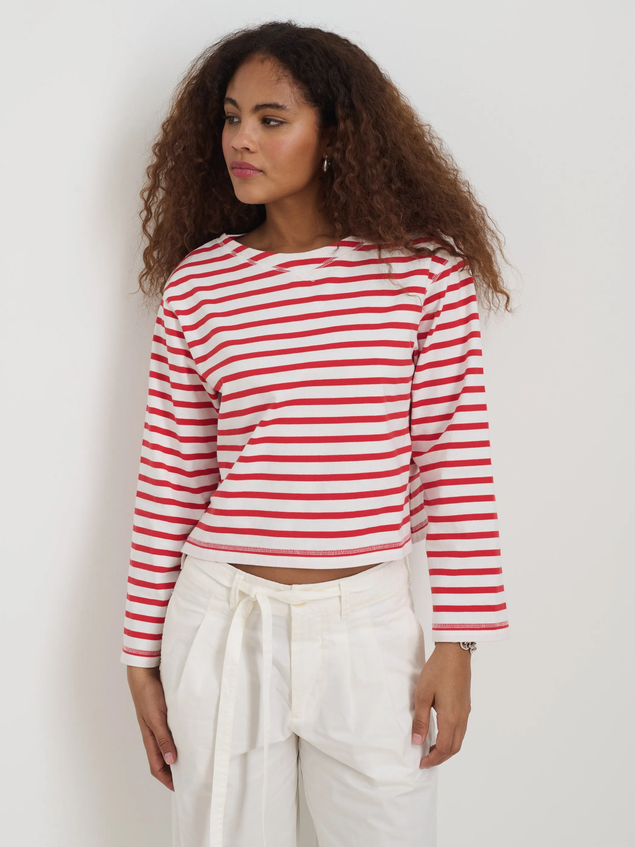 Marseille Striped Boatneck Tee In Cotton sold by Alex Mill product image thumbnail 2