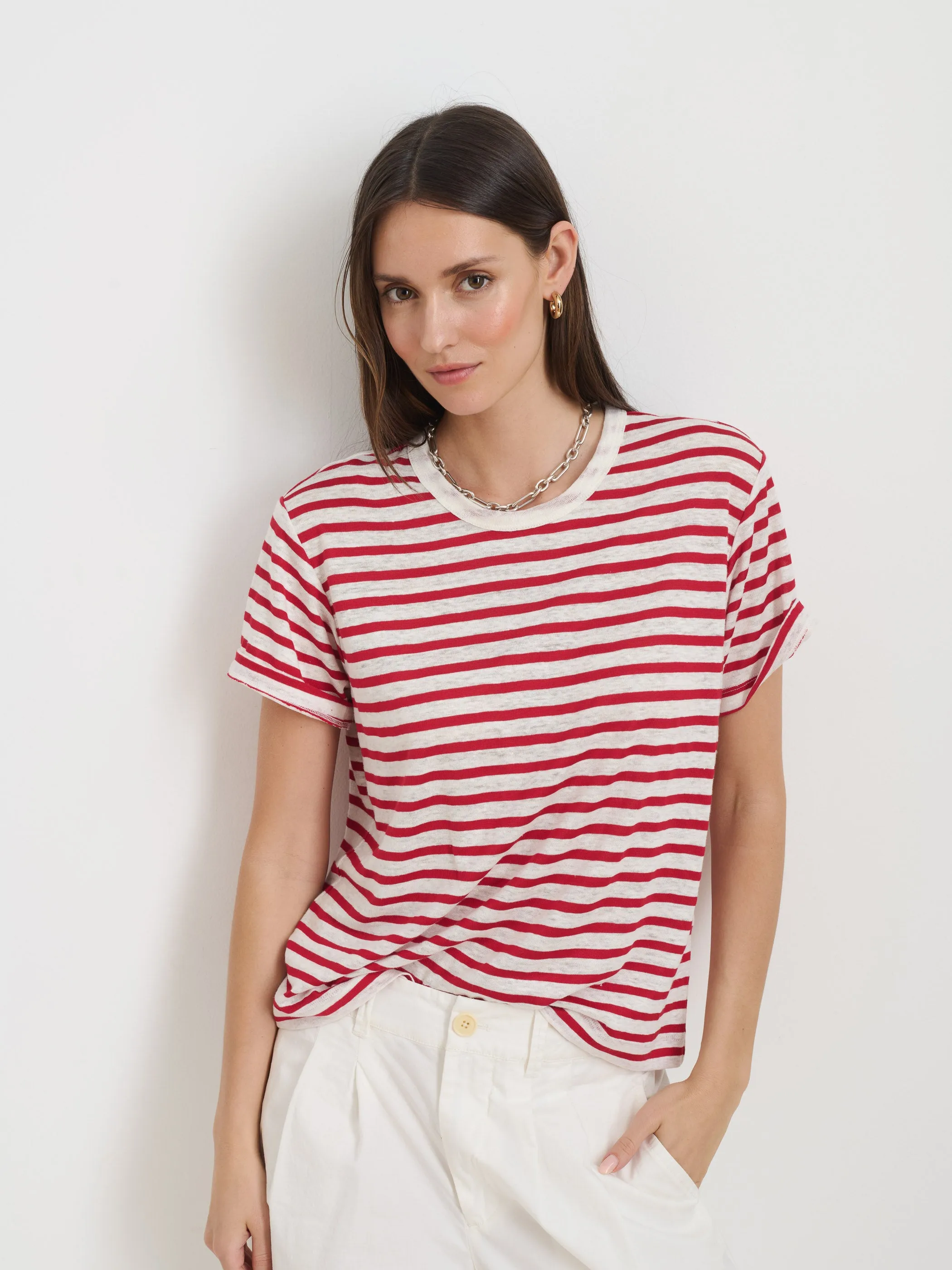 Garcon Striped Tee In Linen Cotton sold by Alex Mill product image thumbnail 2