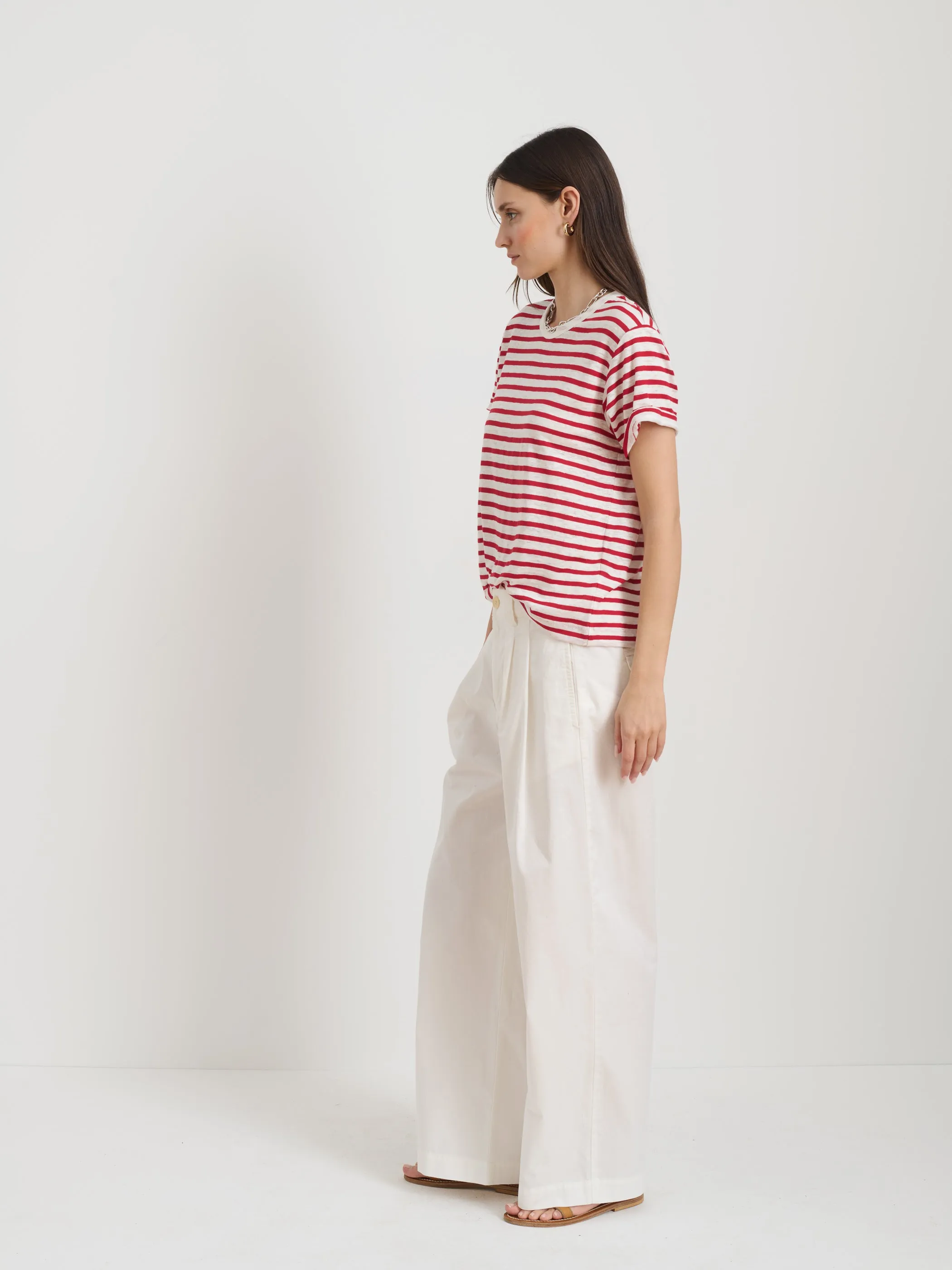 Garcon Striped Tee In Linen Cotton sold by Alex Mill product image thumbnail 4