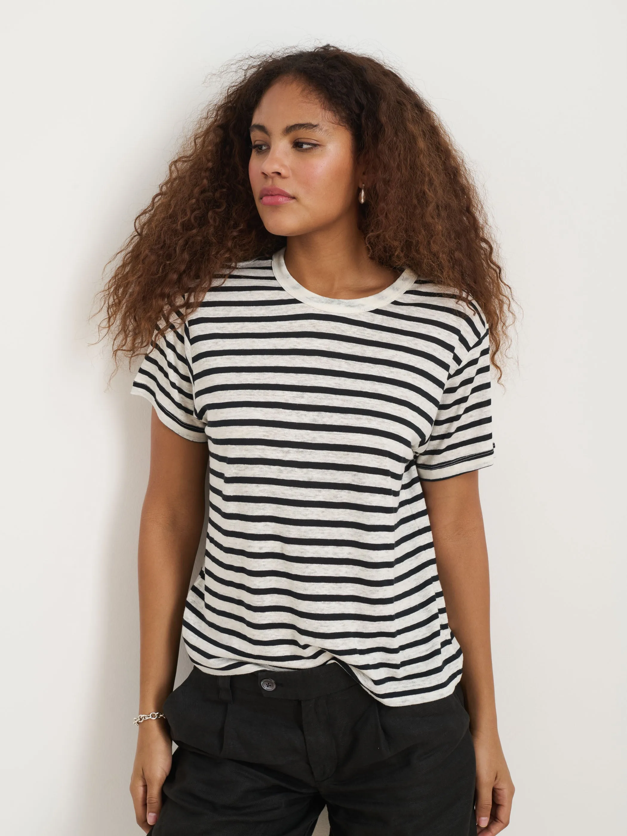 Garcon Striped Tee In Linen Cotton sold by Alex Mill product image thumbnail 2