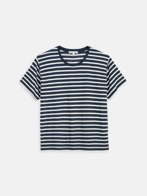 Garcon Striped Tee In Linen Cotton sold by Alex Mill