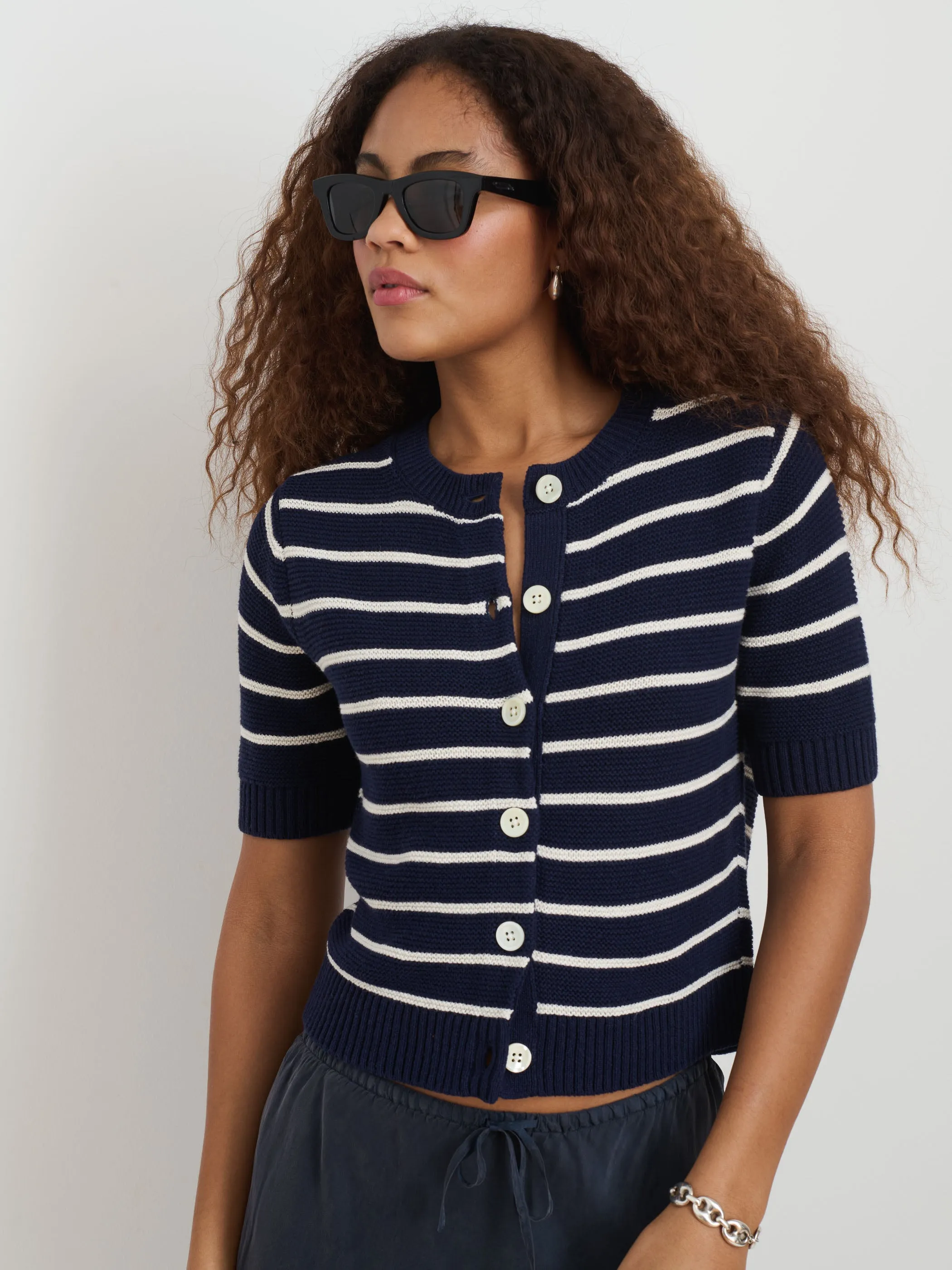 Elle Striped Sweater in Cotton Linen sold by Alex Mill product image thumbnail 2
