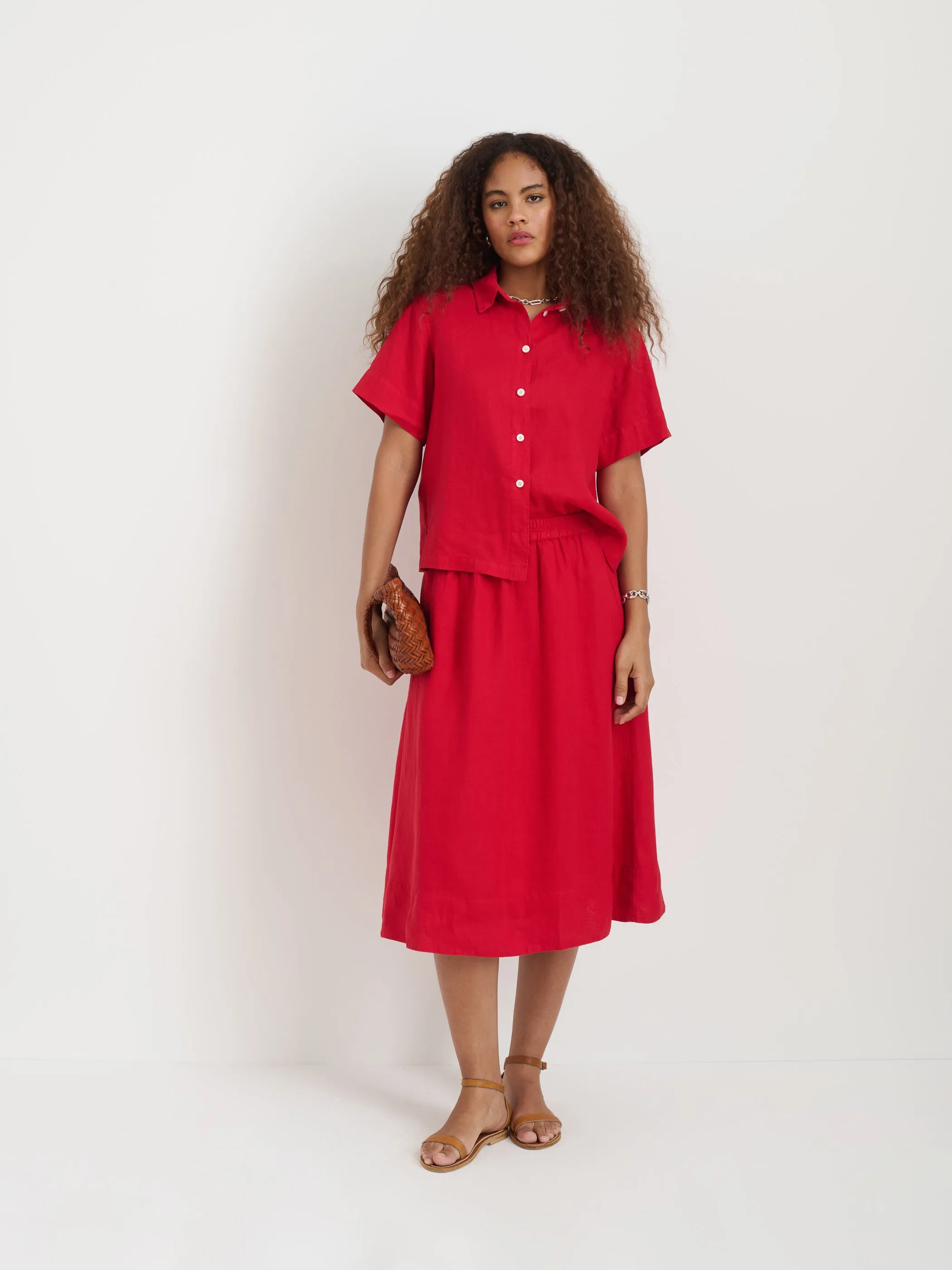 Maddie Shirt In Linen sold by Alex Mill product image thumbnail 3